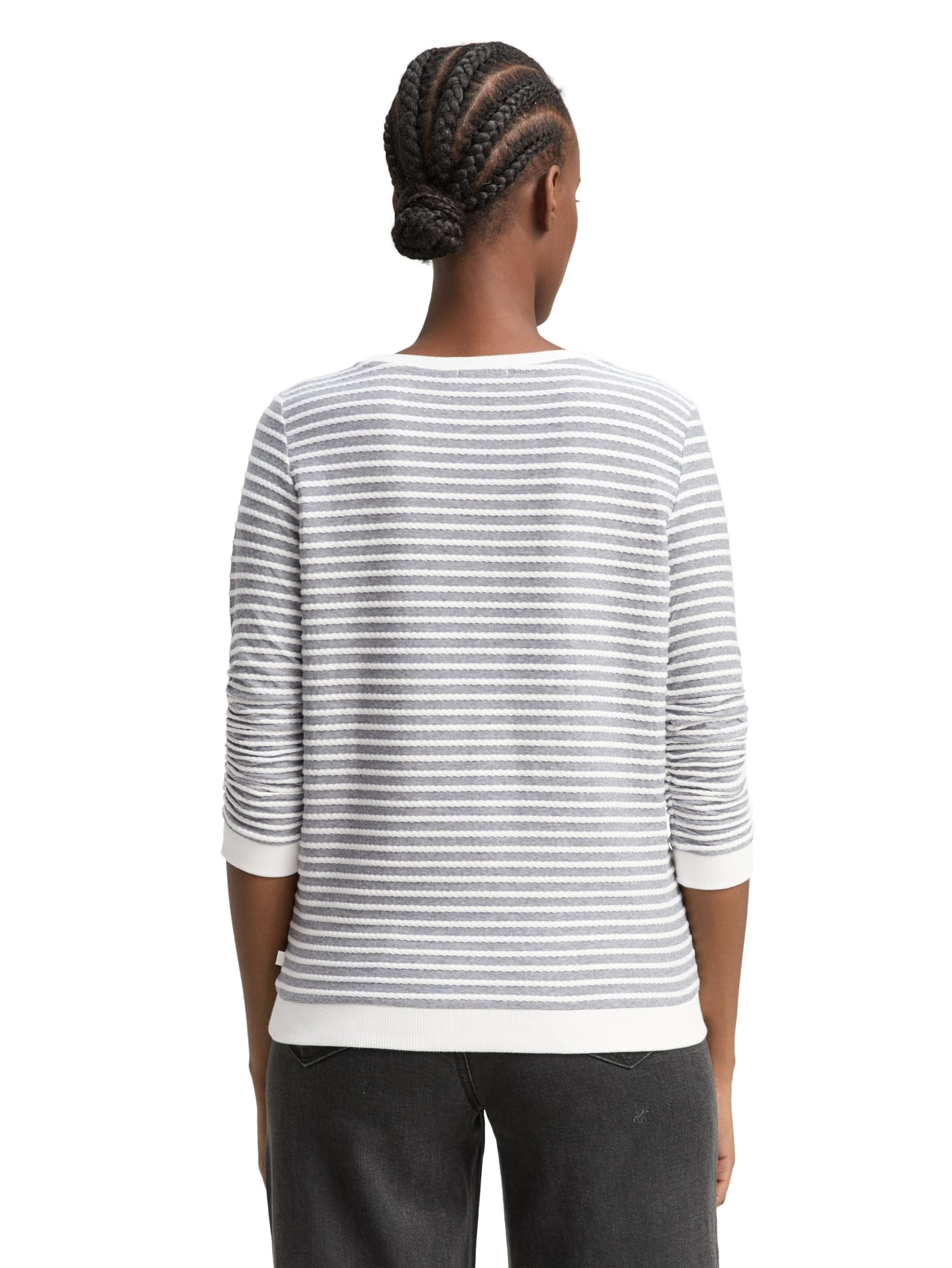 tom-tailor-denim-damen-sweatshirt-raffarm-streifenmuster image 3