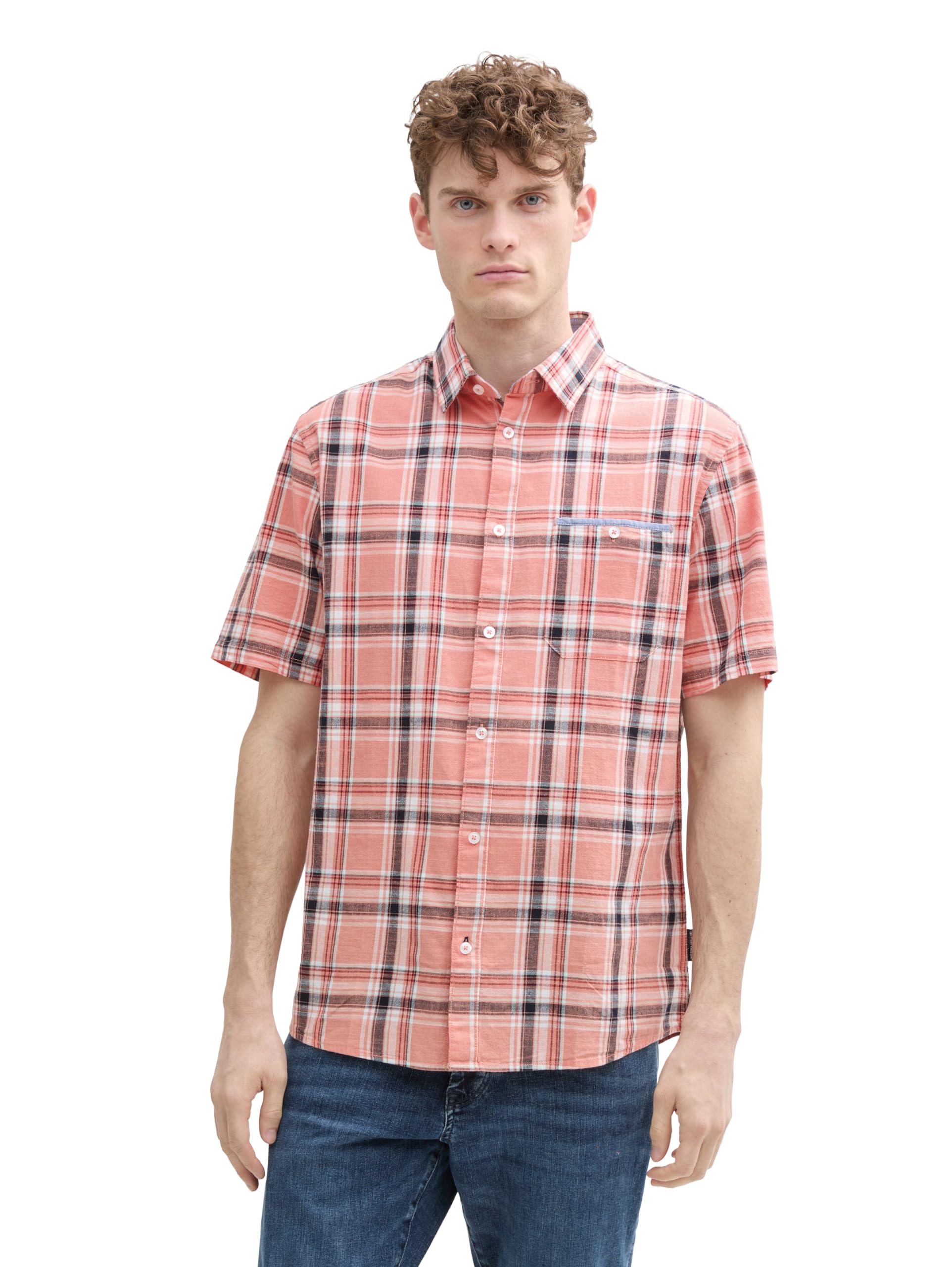tom-tailor-herren-regular-fit-kurzarmhemd-mit-karomuster image 8