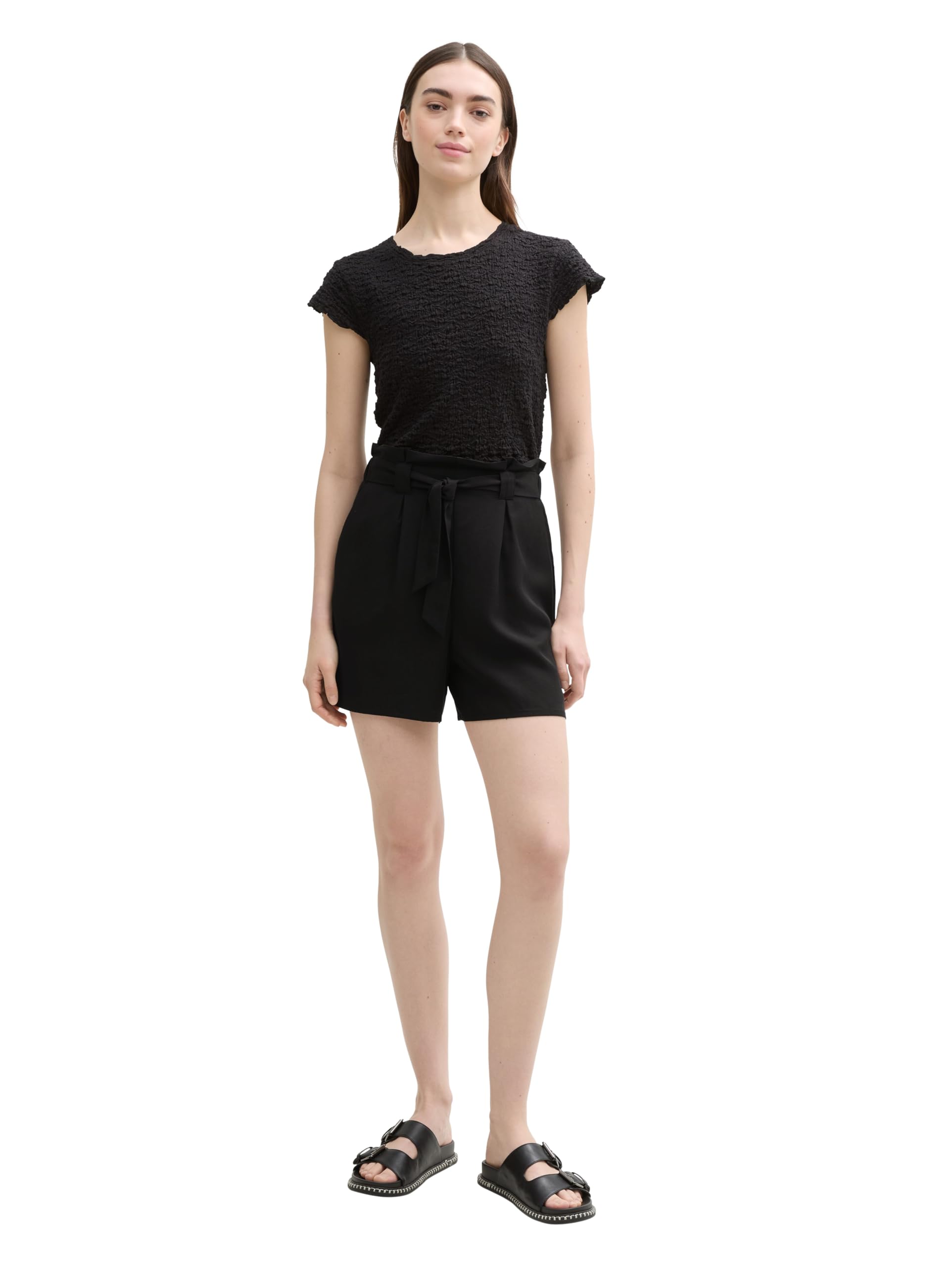 tom-tailor-denim-damen-paperbag-relaxed-fit-shorts-mit-bindeg-rtel image 5