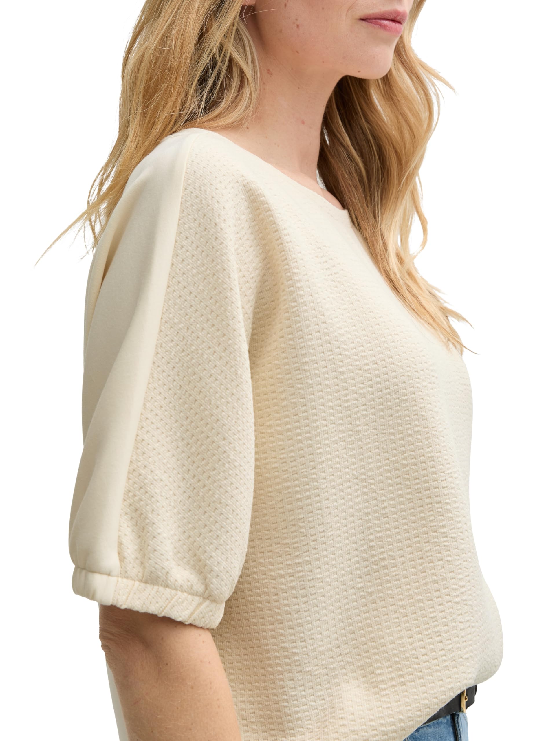 tom-tailor-damen-loose-fit-sweatshirt-im-material-mix-l-ssiger-oversized-look-we image 4