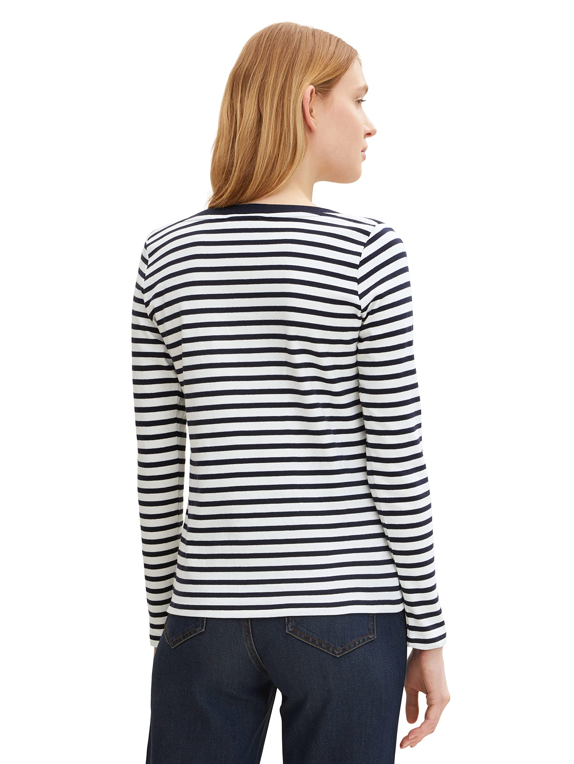 tom-tailor-denim-damen-longsleeve-mit-streifen-aus-bio-baumwolle image 3
