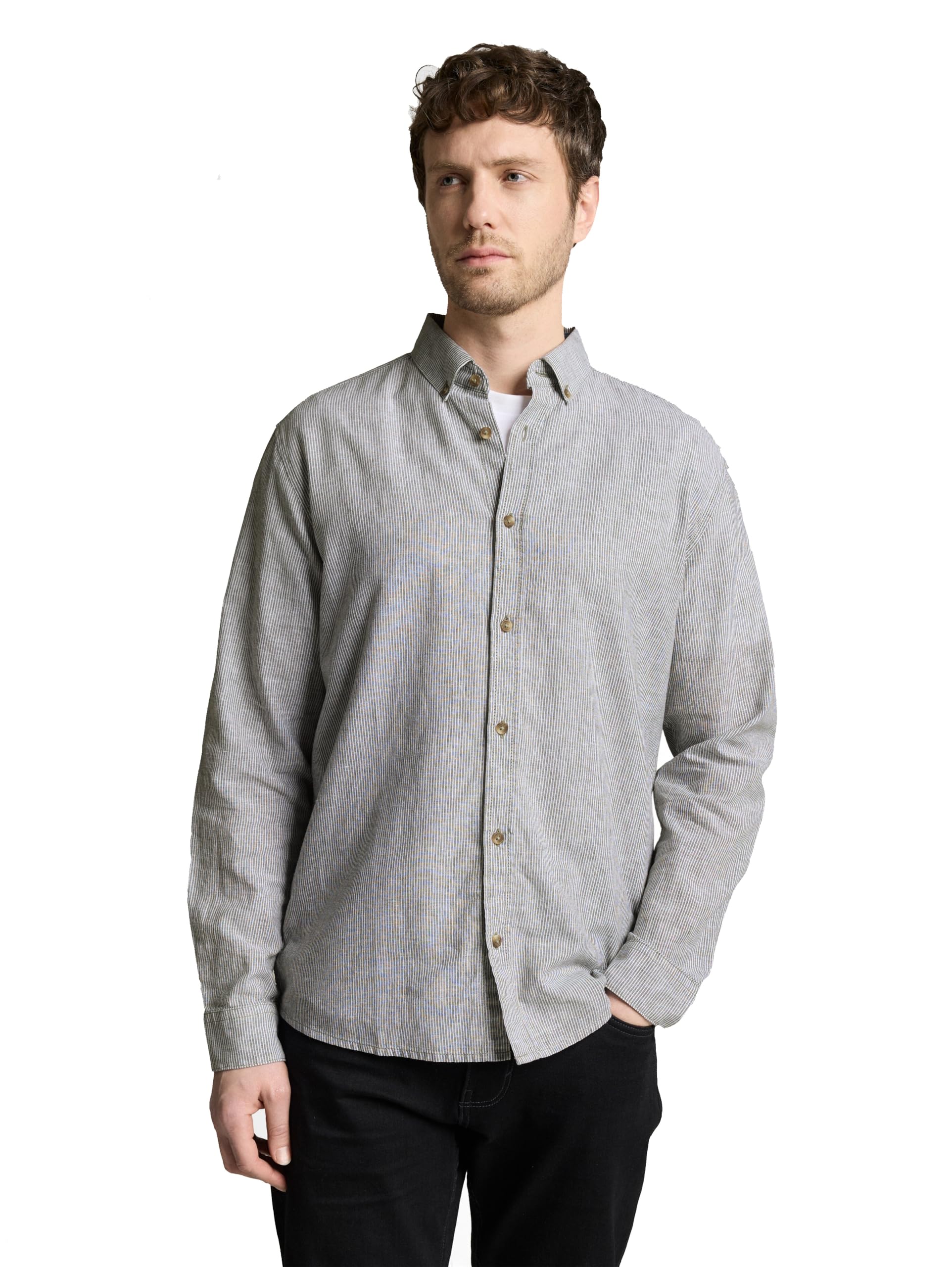 tom-tailor-herren-regular-fit-hemd-mit-leinen image 7