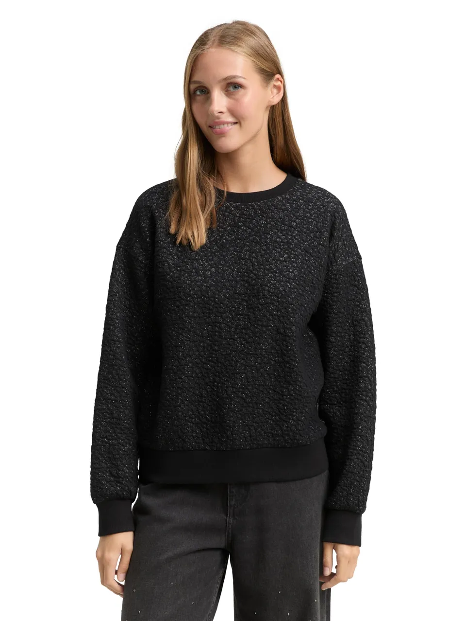 tom-tailor-denim-damen-1049055-sweatshirt-mit-glitzer-effekt image 1