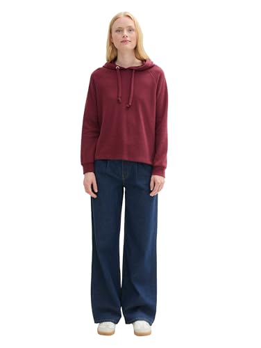 tom-tailor-denim-damen-basic-hoodie-deep-wine-red-gr-s image 2