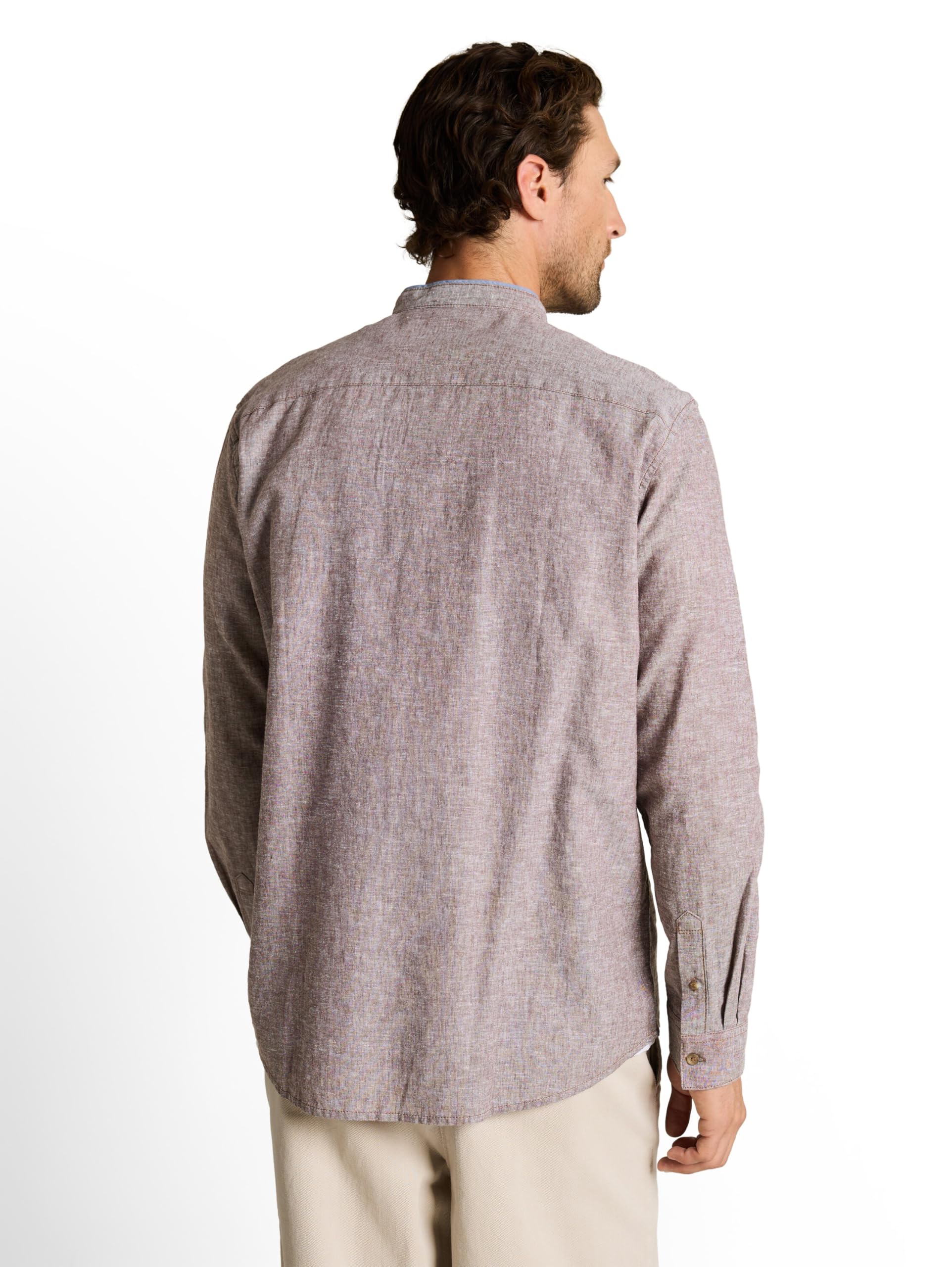tom-tailor-herren-baumwollhemd-mit-leinen-fitted-fit-leinen-baumwoll-mix image 3