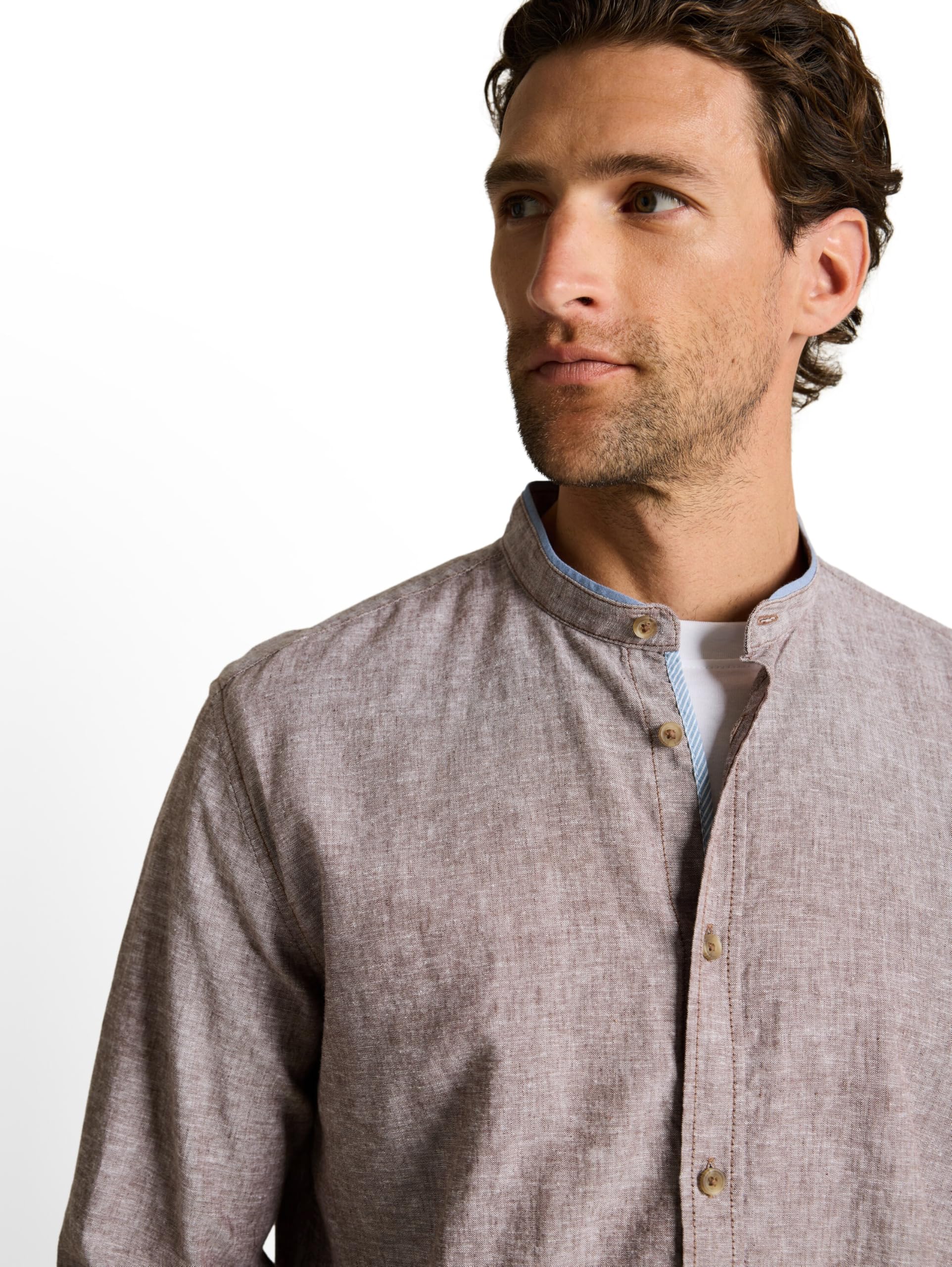 tom-tailor-herren-baumwollhemd-mit-leinen-fitted-fit-leinen-baumwoll-mix image 4