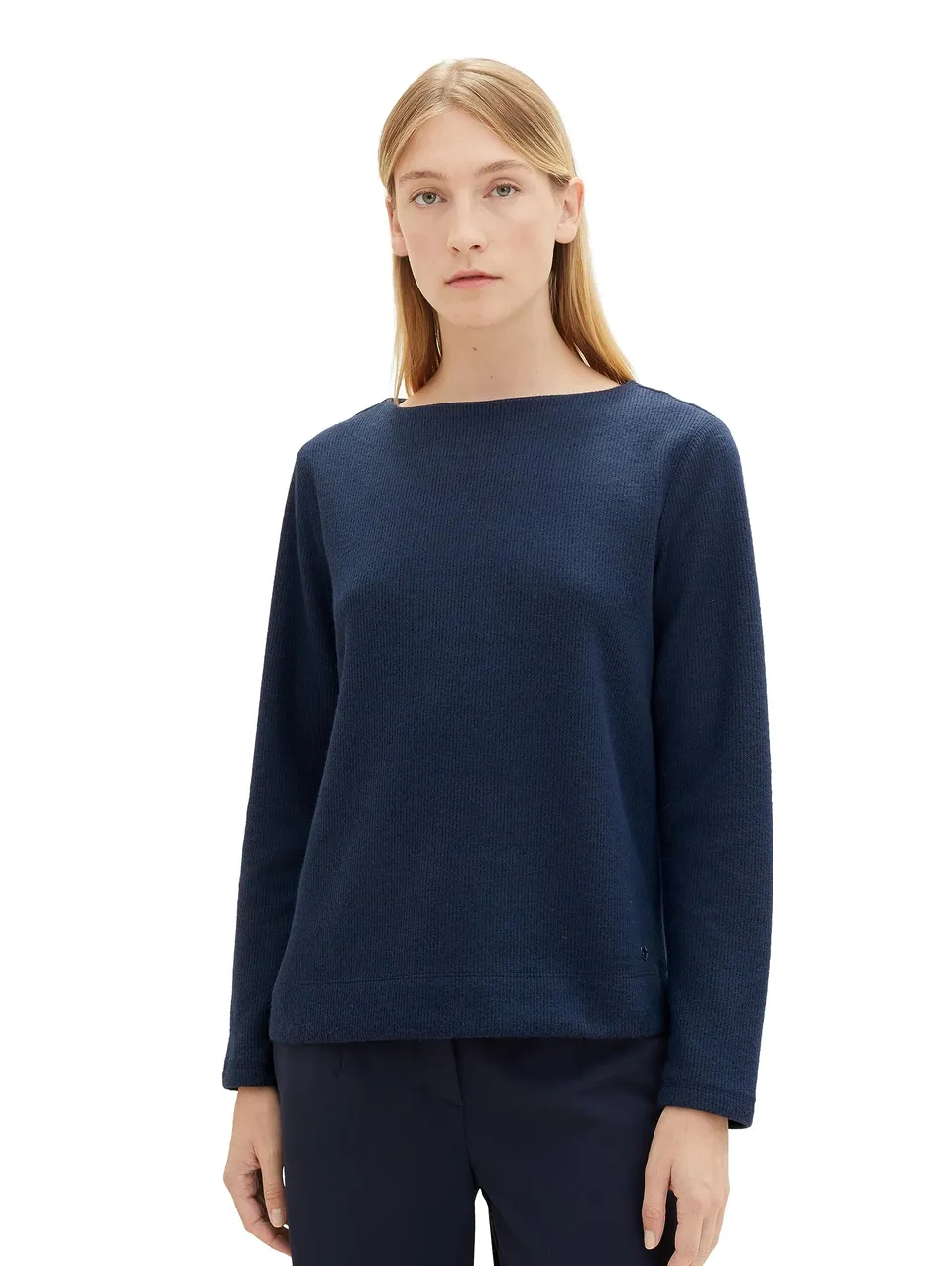 tom-tailor-damen-sweatshirt-mit-rippstruktur-1039278-bequemer-pullover image 1