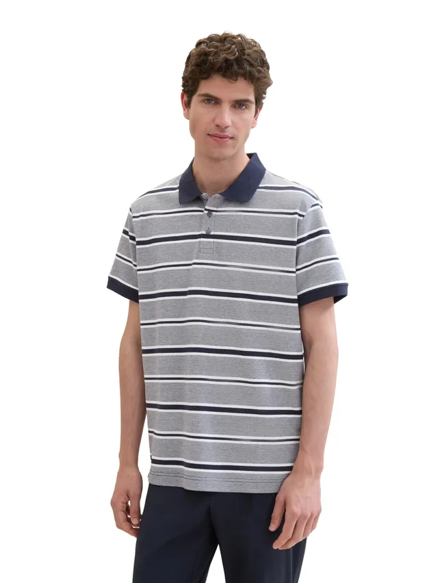 tom-tailor-herren-basic-piqu-poloshirt-mit-streifen image 1