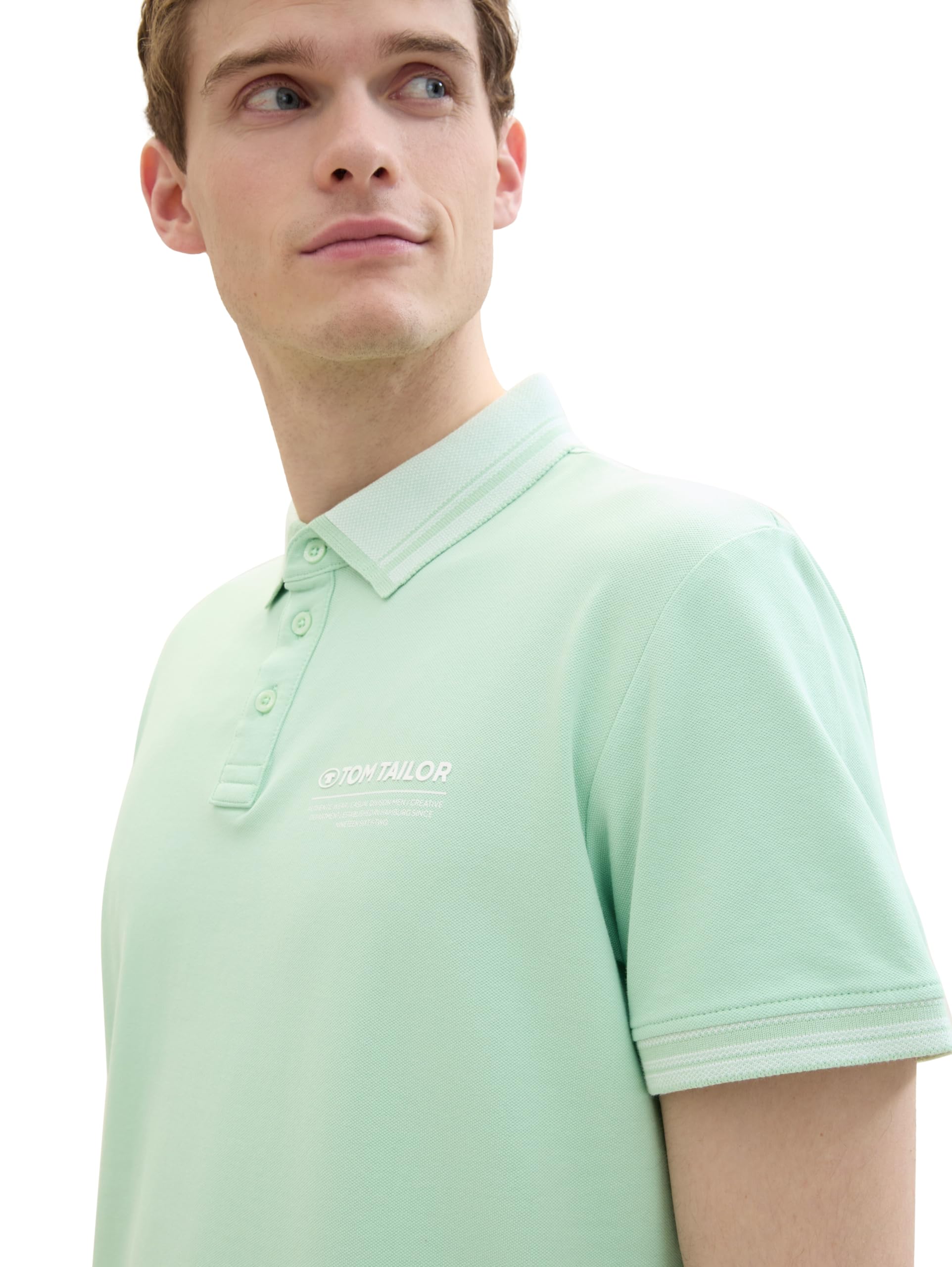 tom-tailor-herren-basic-piqu-poloshirt-mit-logo-print image 4