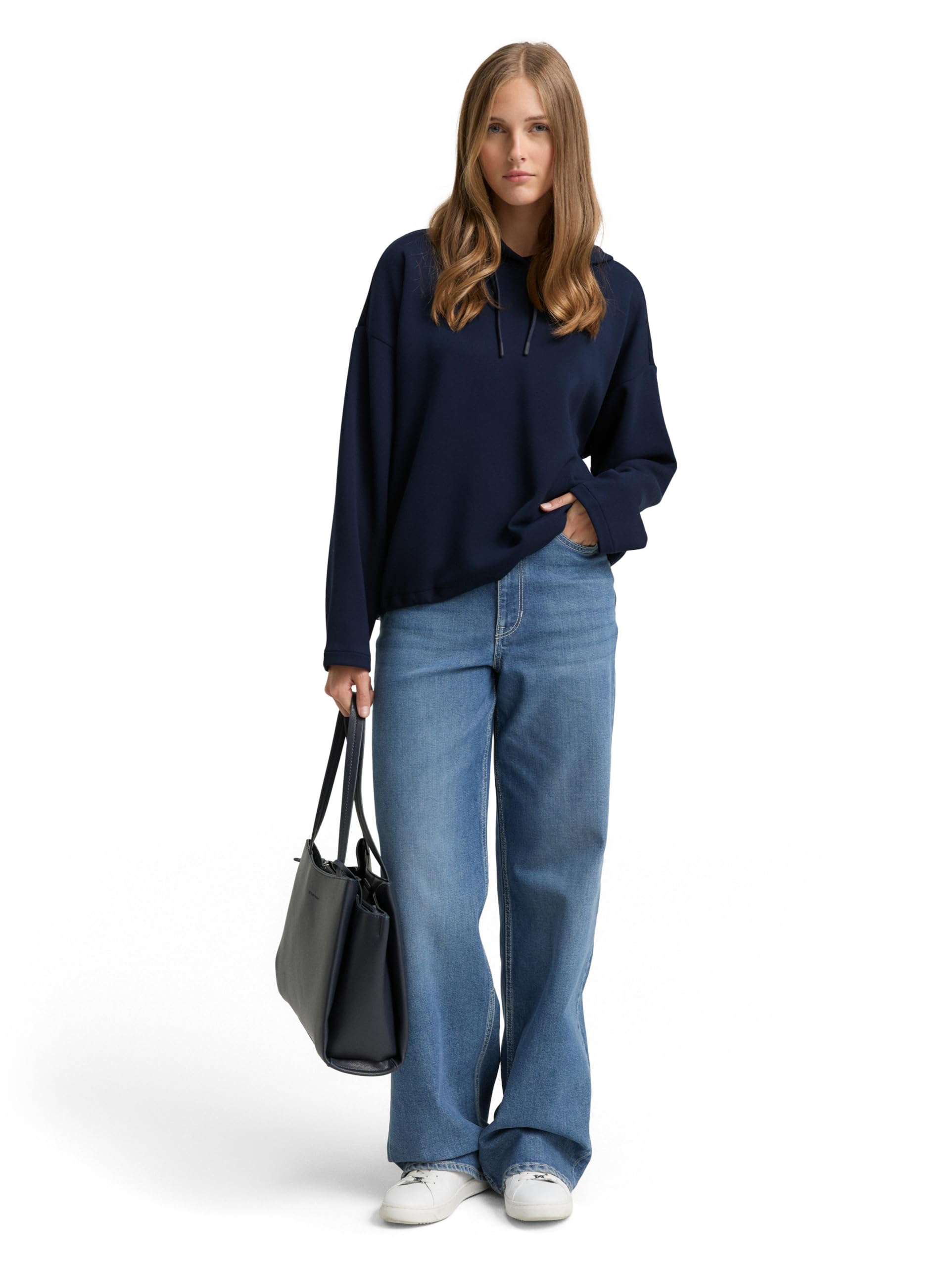 tom-tailor-denim-damen-loose-fit-scuba-hoodie-sweatshirt image 3
