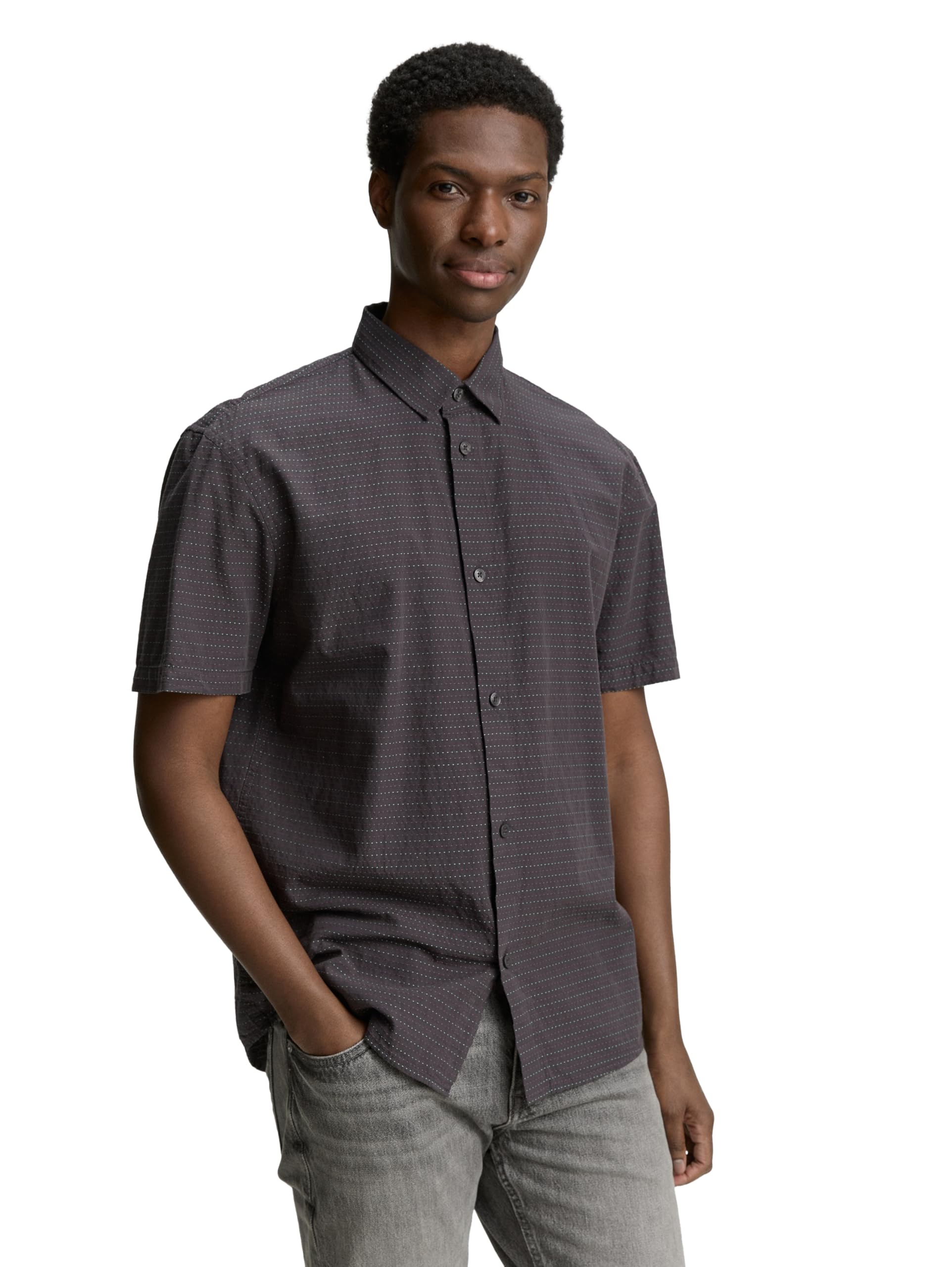 tom-tailor-denim-herren-relaxed-fit-kurzarmhemd-mit-struktur image 3