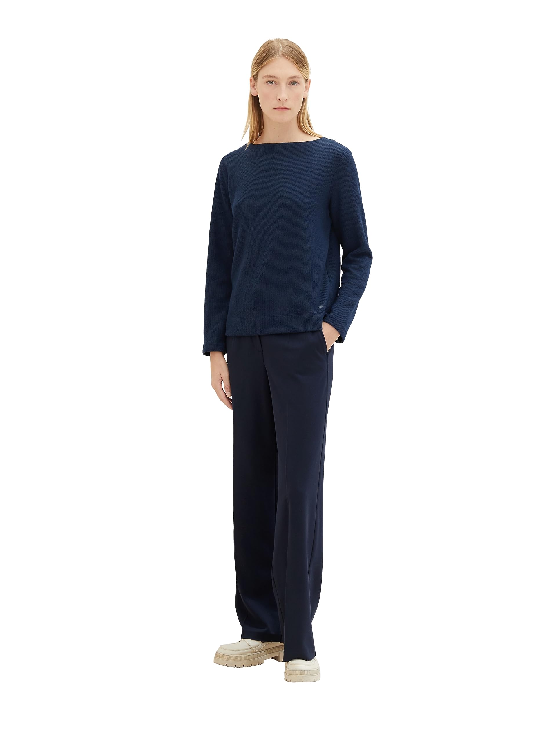 tom-tailor-damen-sweatshirt-mit-rippstruktur-1039278-bequemer-pullover image 2