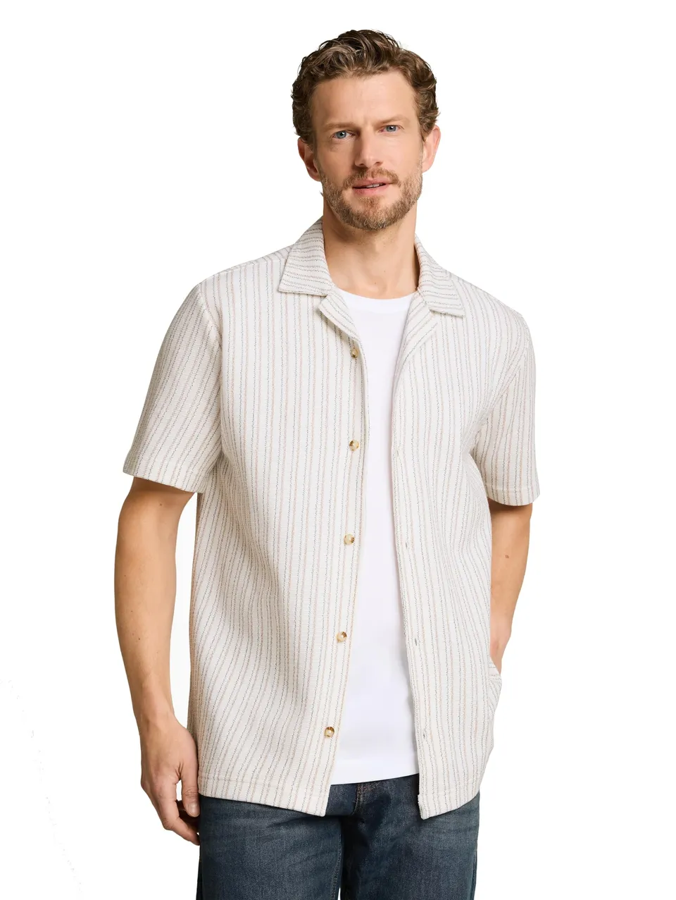 tom-tailor-herren-1051185-regular-fit-kurzarmhemd-mit-streifen image 1