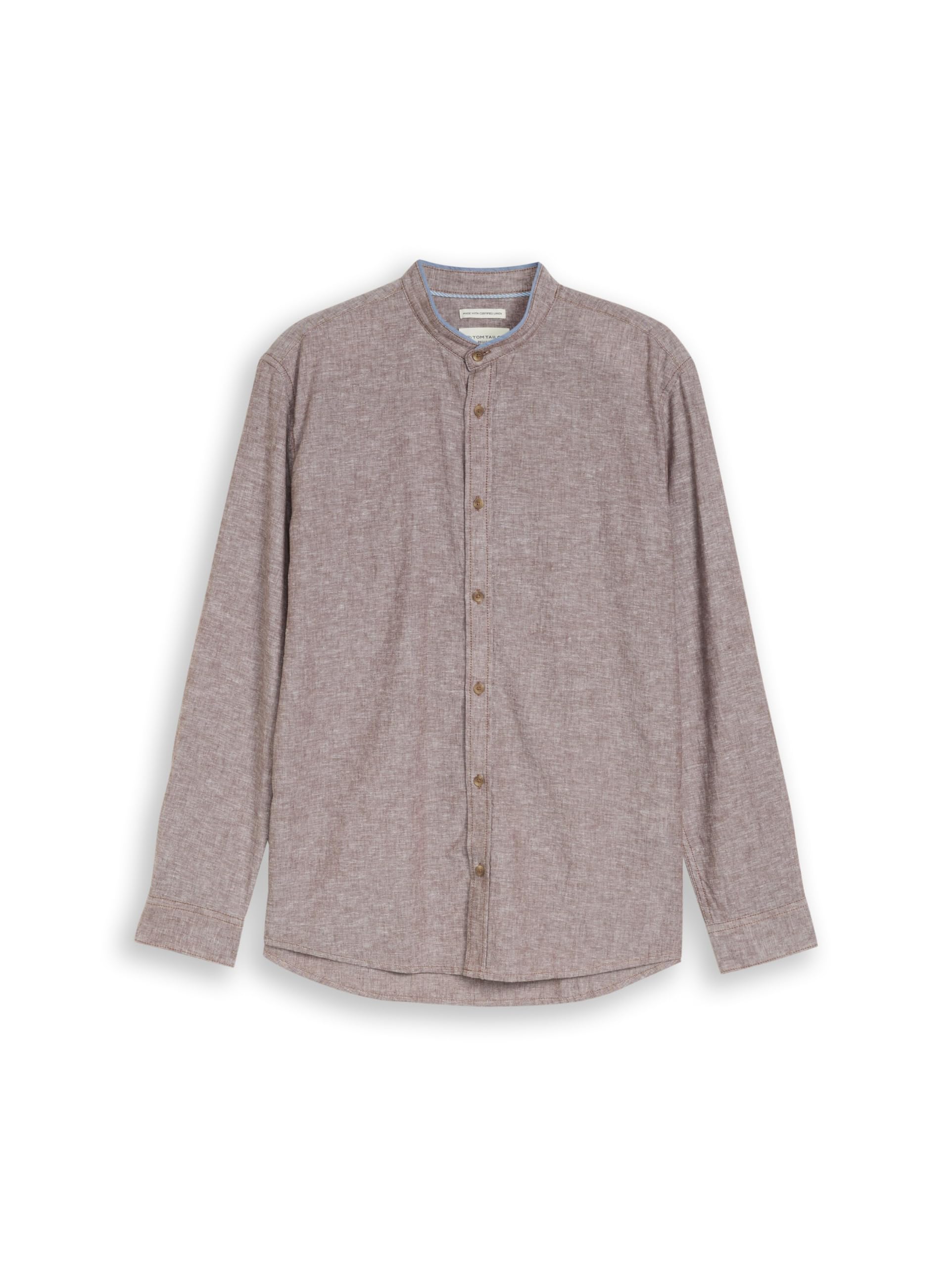 tom-tailor-herren-baumwollhemd-mit-leinen-fitted-fit-leinen-baumwoll-mix image 5