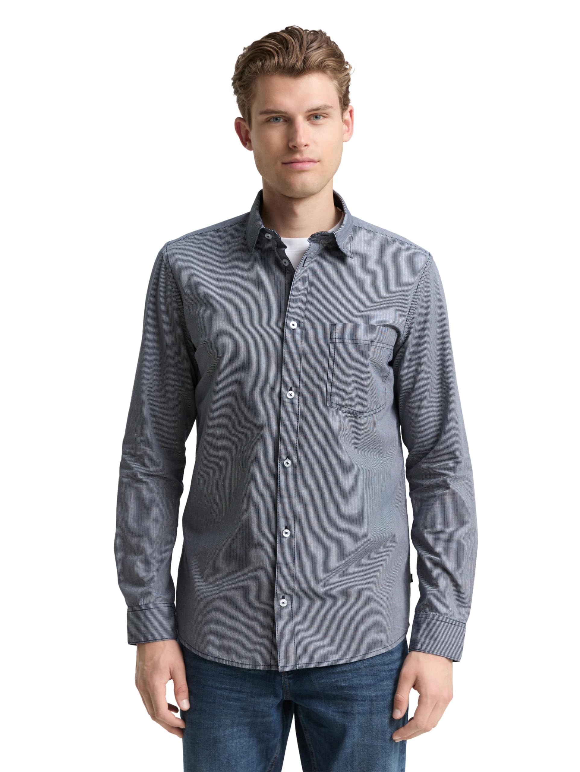 tom-tailor-herren-1048446-fitted-hemd-aus-baumwolle image 1