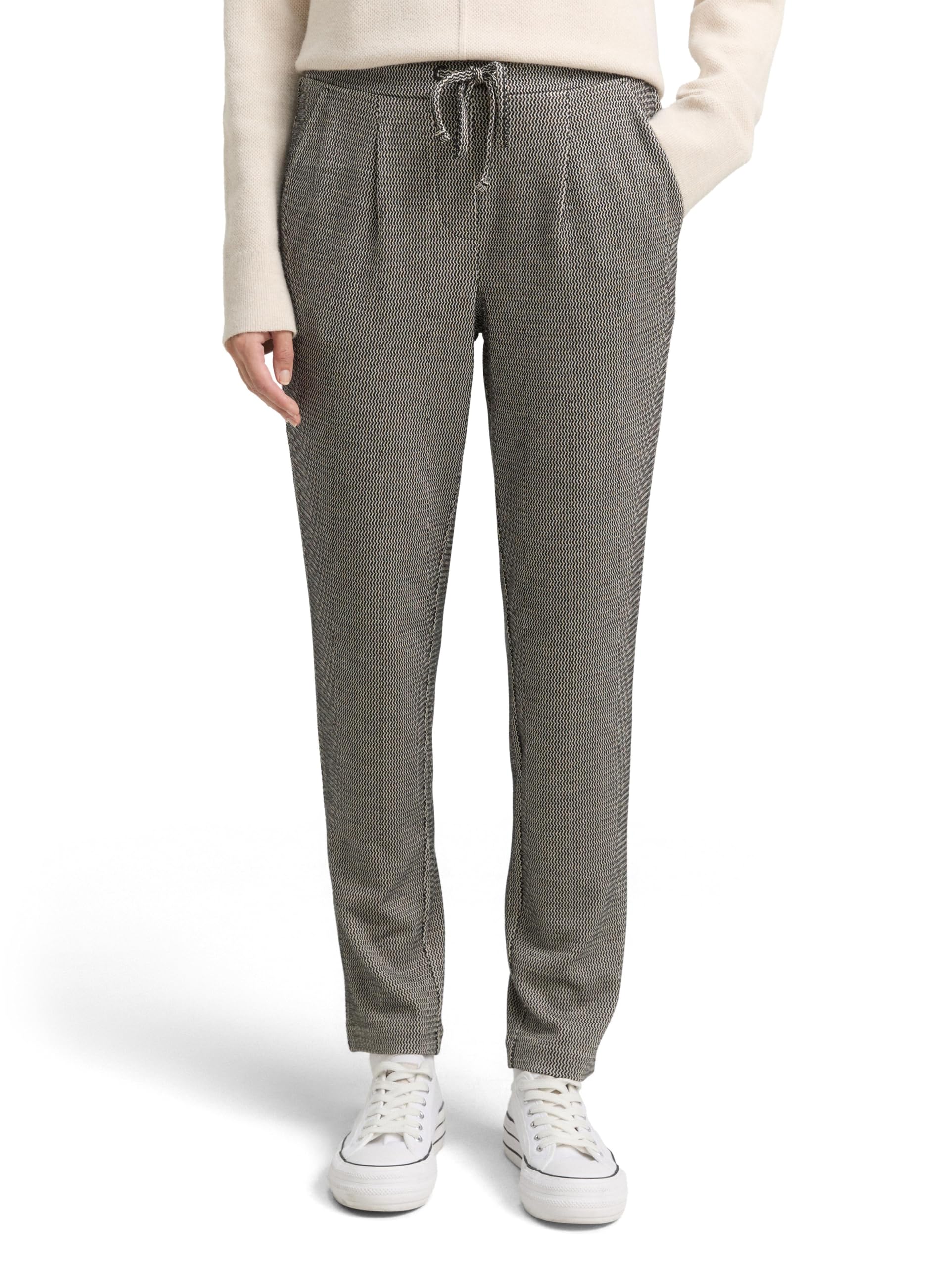 tom-tailor-damen-loose-slim-jacquard-hose-mit-kordelzug image 6