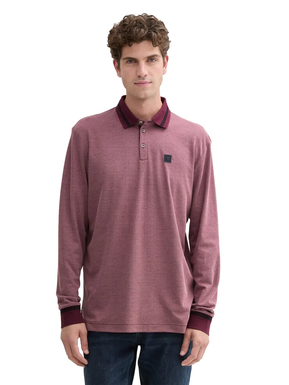 tom-tailor-herren-longsleeve-piqu-poloshirt image 1