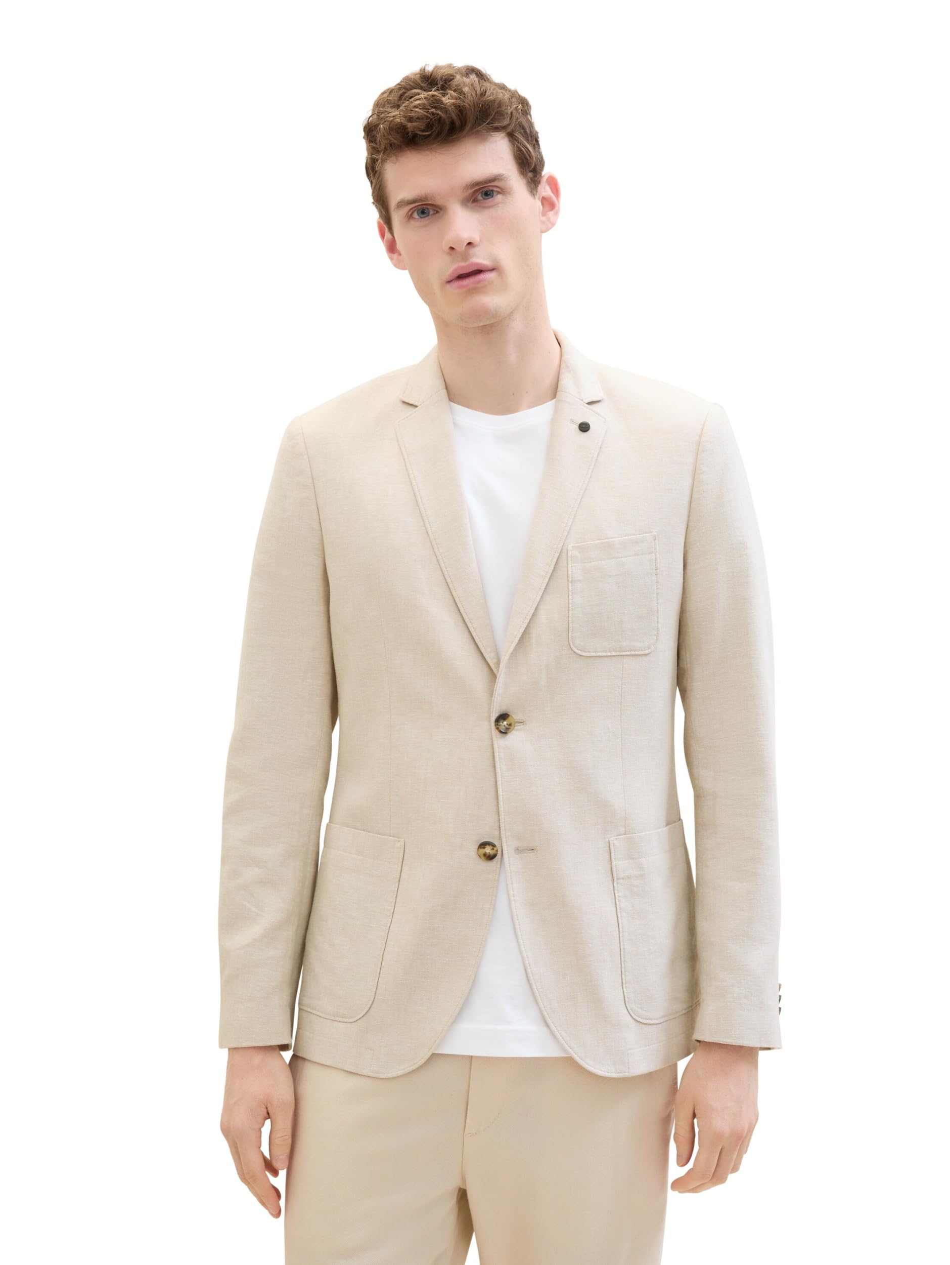 tom-tailor-herren-sakko-aus-leinen-35175-camel-beige-herringbone-gr-e-50 image 6