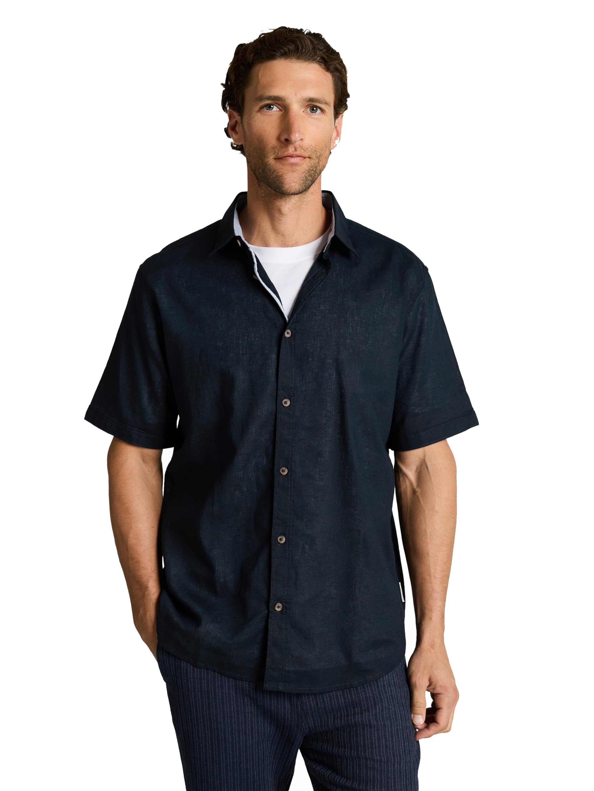 tom-tailor-herren-baumwollhemd-mit-leinen image 7
