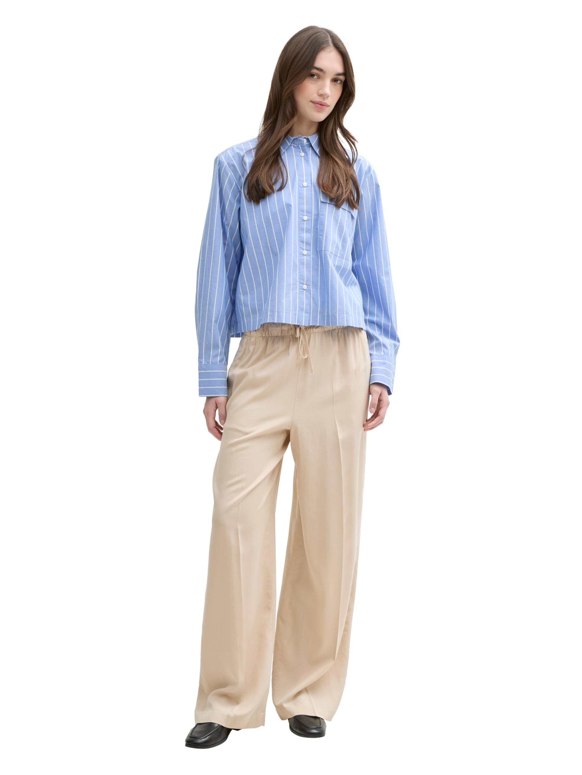 tom-tailor-denim-damen-wide-leg-hose-mit-kordelzug-lockere-freizeithose image 5