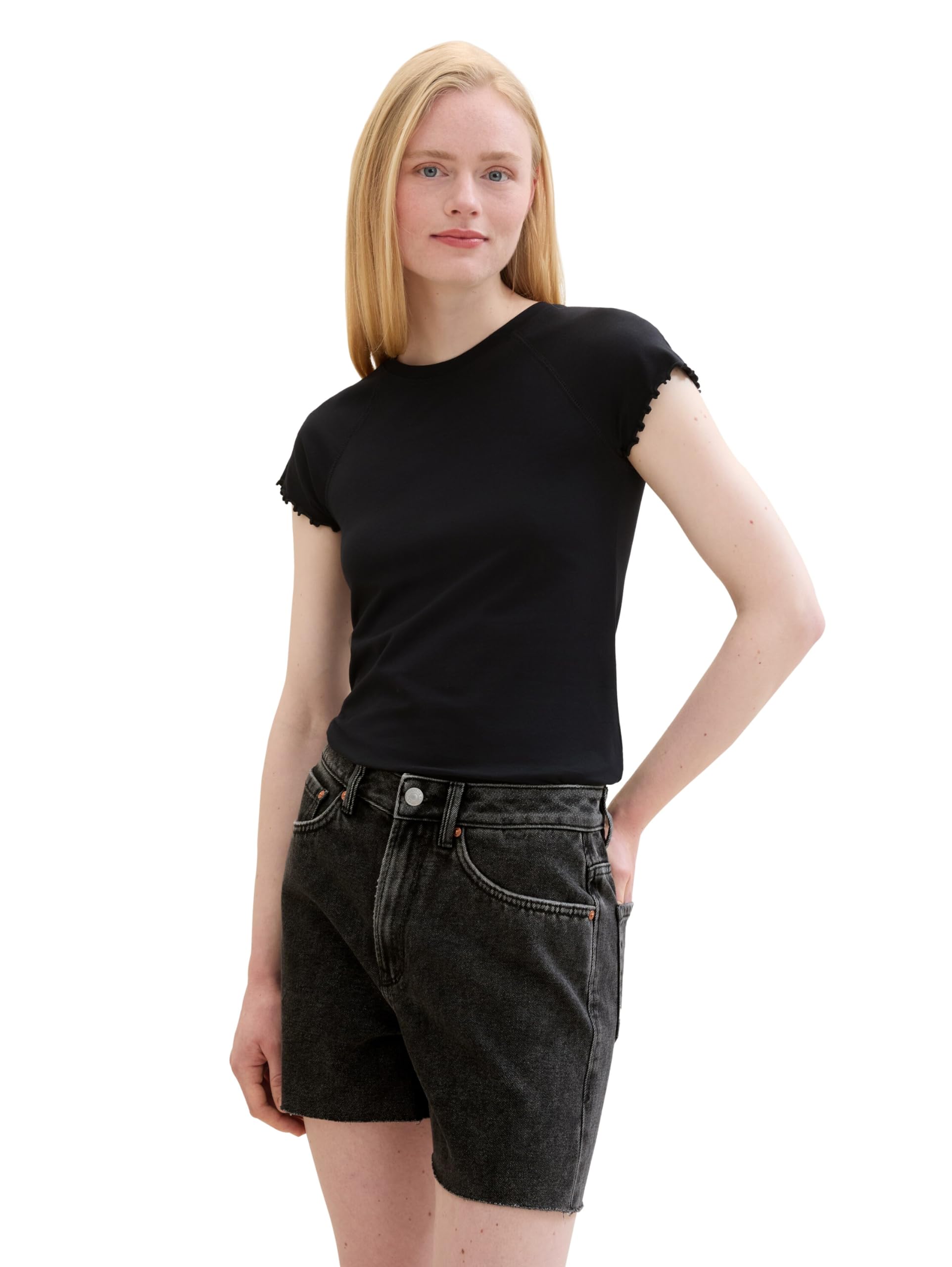 tom-tailor-denim-damen-basic-t-shirt-mit-raglan-rmeln image 5