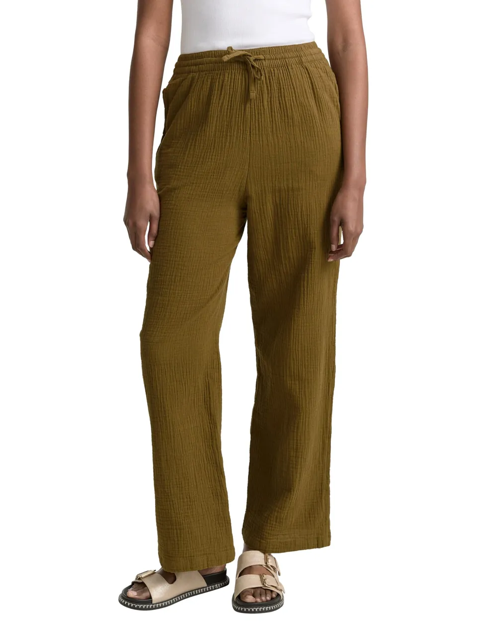 tom-tailor-denim-damen-basic-musselin-straight-hose image 1