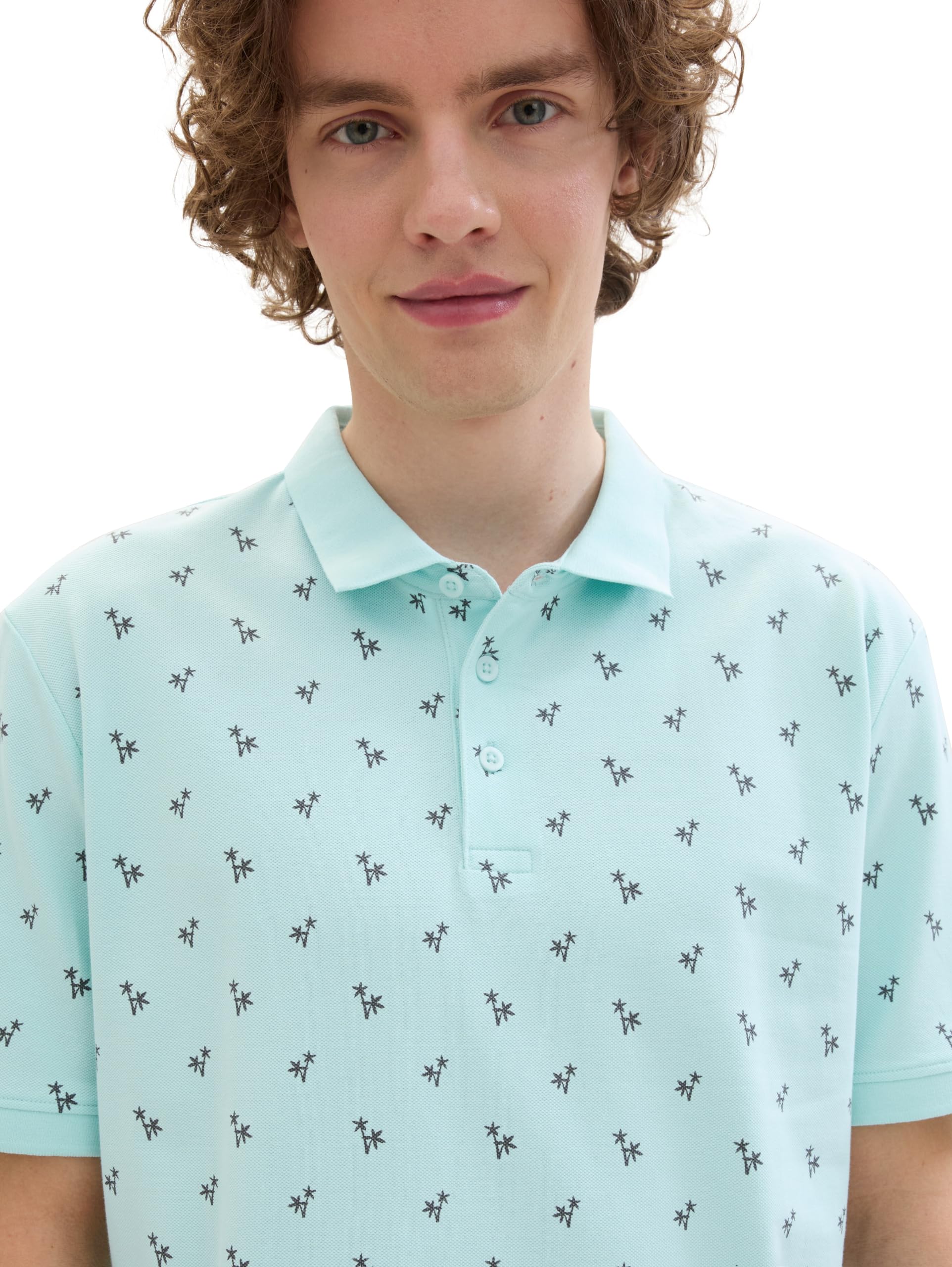 tom-tailor-denim-herren-poloshirt-mit-palmen-muster image 4