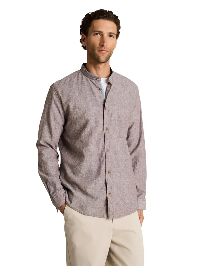 tom-tailor-herren-baumwollhemd-mit-leinen-fitted-fit-leinen-baumwoll-mix image 1