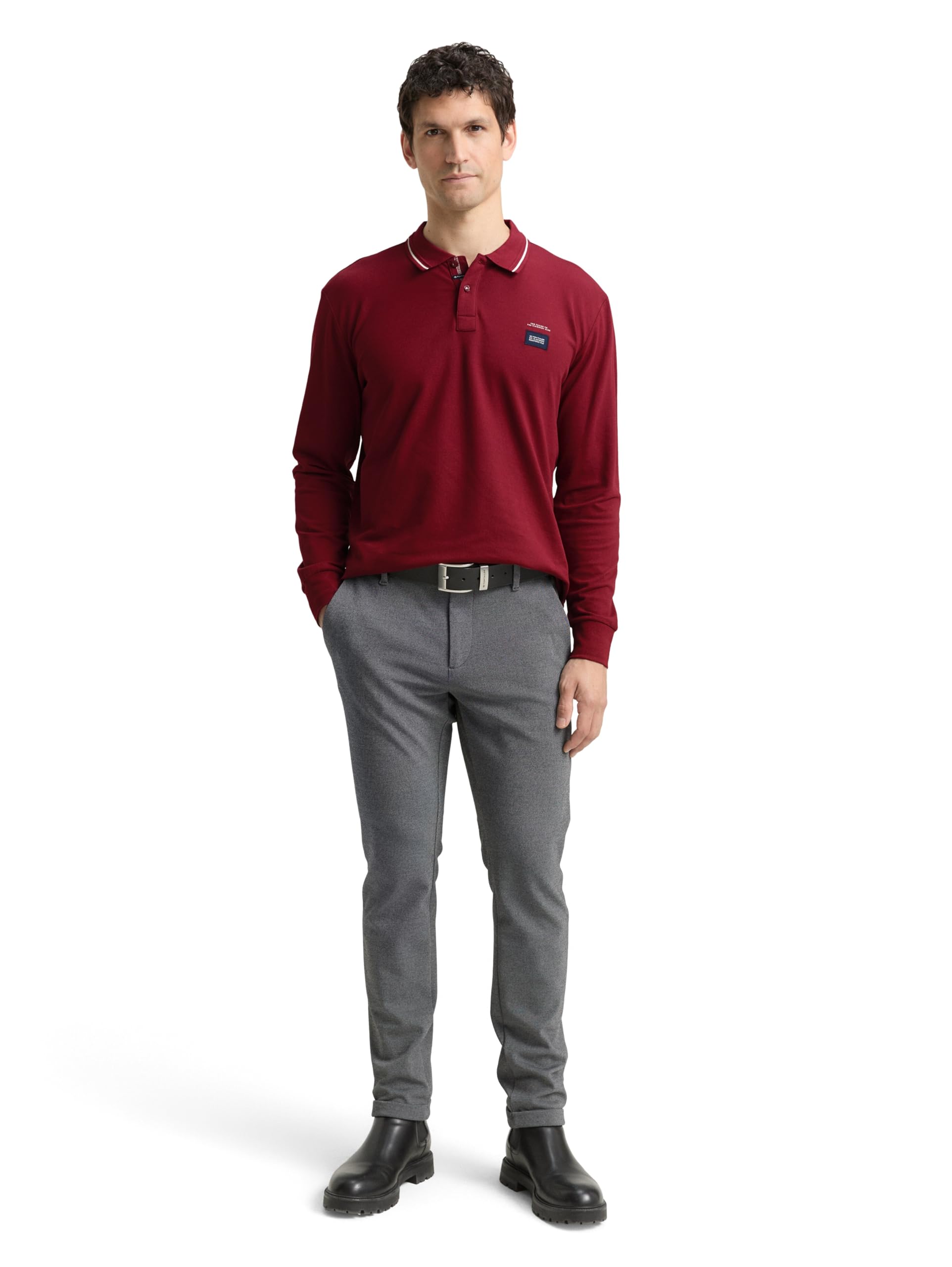 tom-tailor-langarm-piqu-poloshirt-mit-logo-print-f-r-herren image 2