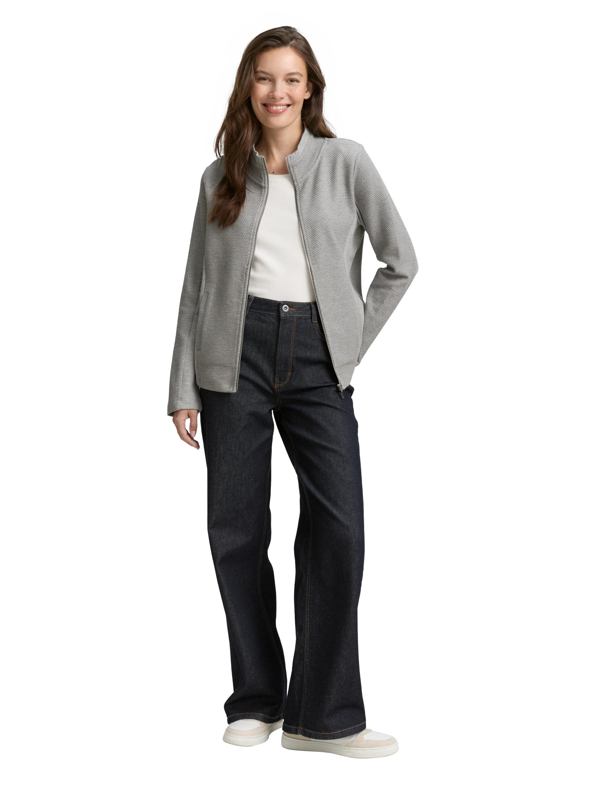 tom-tailor-damen-sweatjacke-mit-stehkragen-sweatjacke-f-r-damen image 2