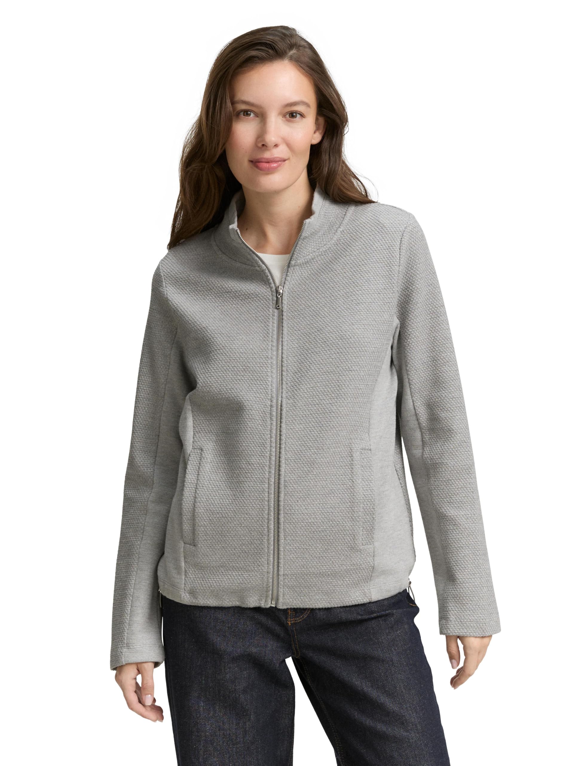 tom-tailor-damen-sweatjacke-mit-stehkragen-sweatjacke-f-r-damen image 1