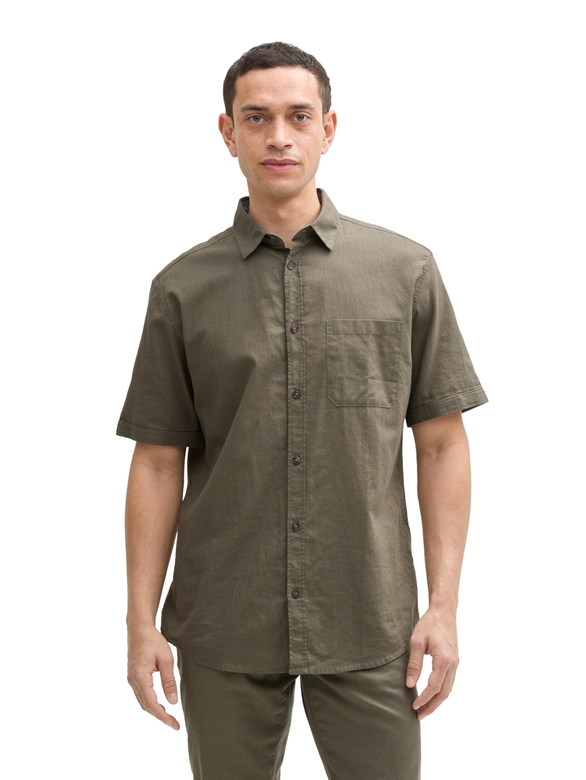 tom-tailor-regular-fit-kurzarmhemd-mit-leinenanteil-herren image 8
