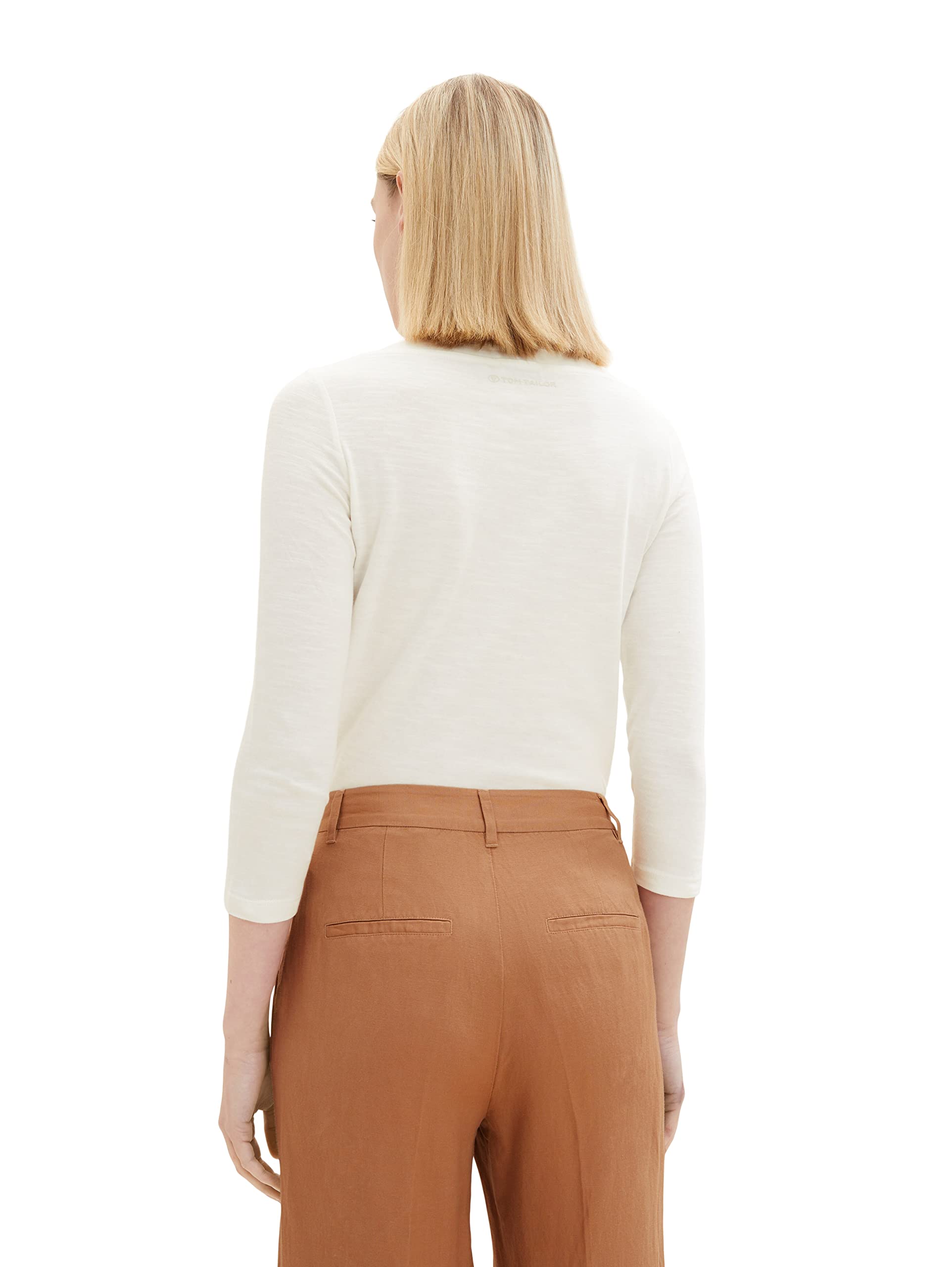 tom-tailor-damen-basic-t-shirt-mit-3-4-arm image 3