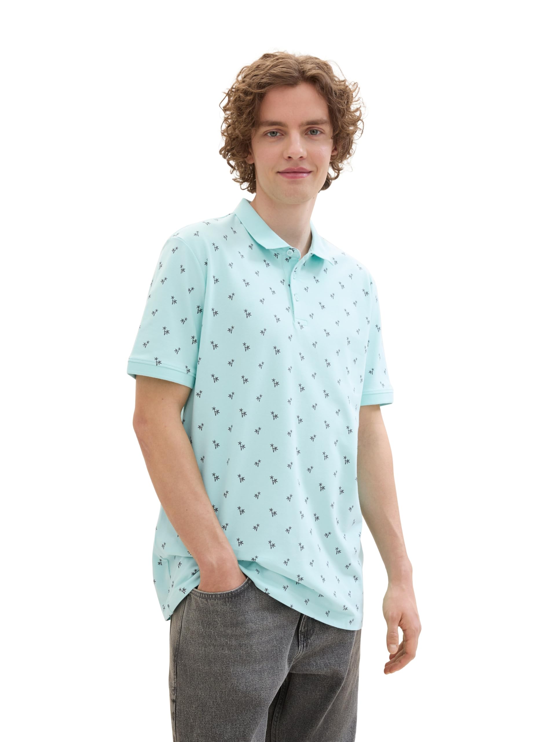 tom-tailor-denim-herren-poloshirt-mit-palmen-muster image 2