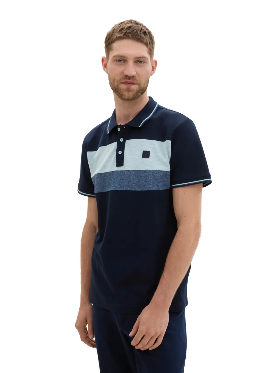 tom-tailor-herren-1043288-piqu-poloshirt-mit-block-streifen image 1