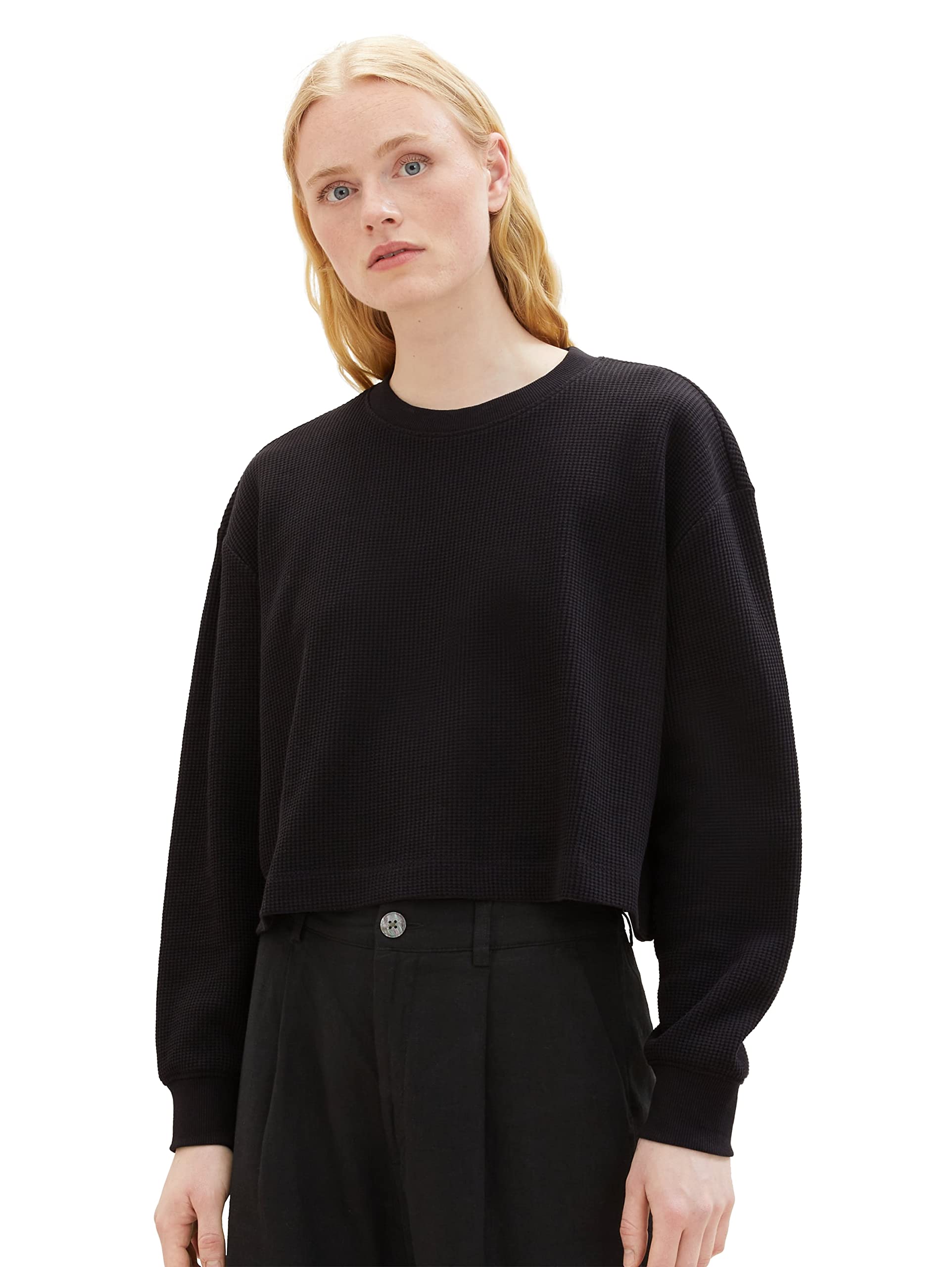 tom-tailor-denim-damen-cropped-basic-sweatshirt-1038310 image 8