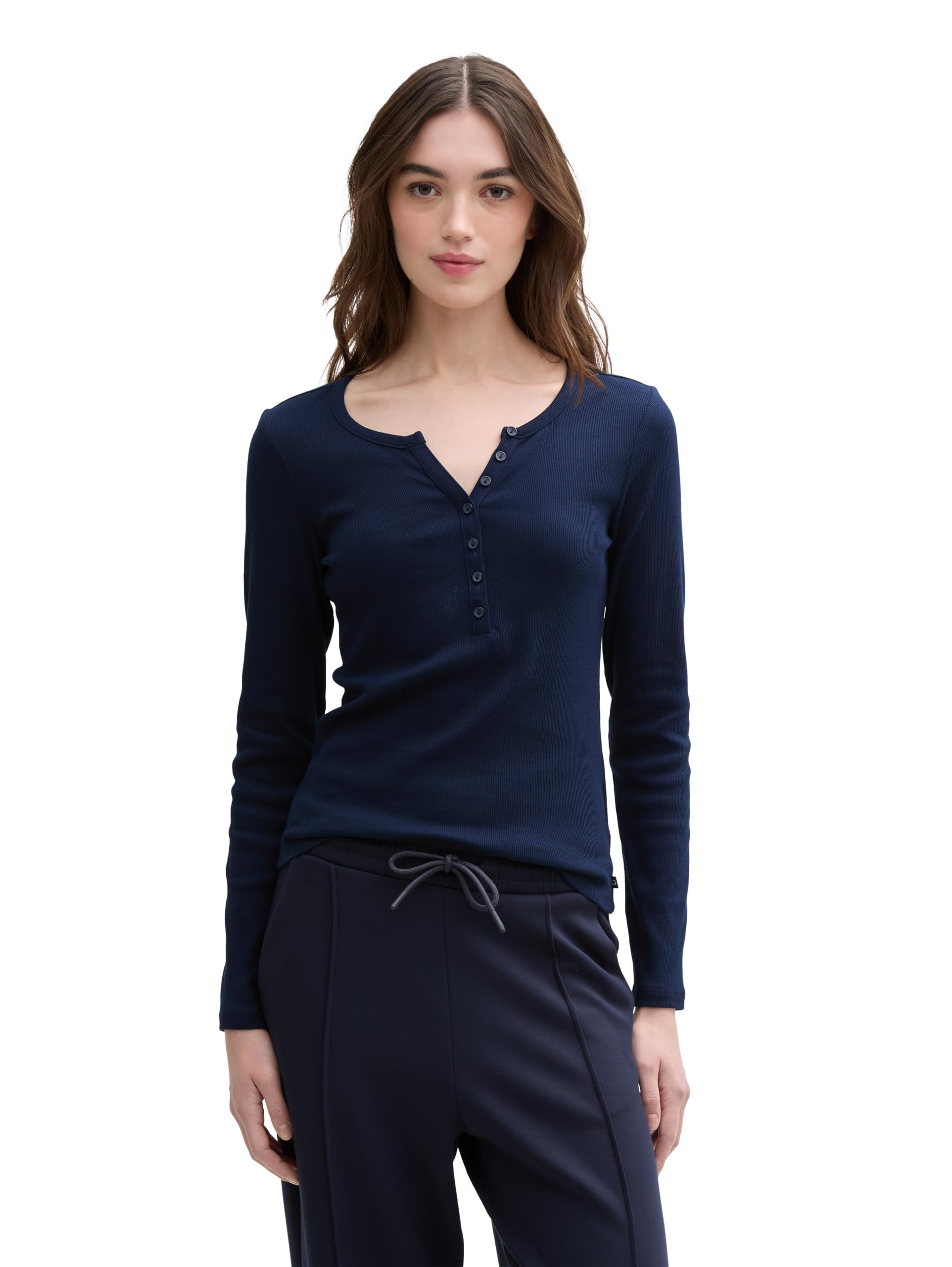 tom-tailor-denim-1045415-ripp-henley-langarmshirt-damen-1er-pack image 1