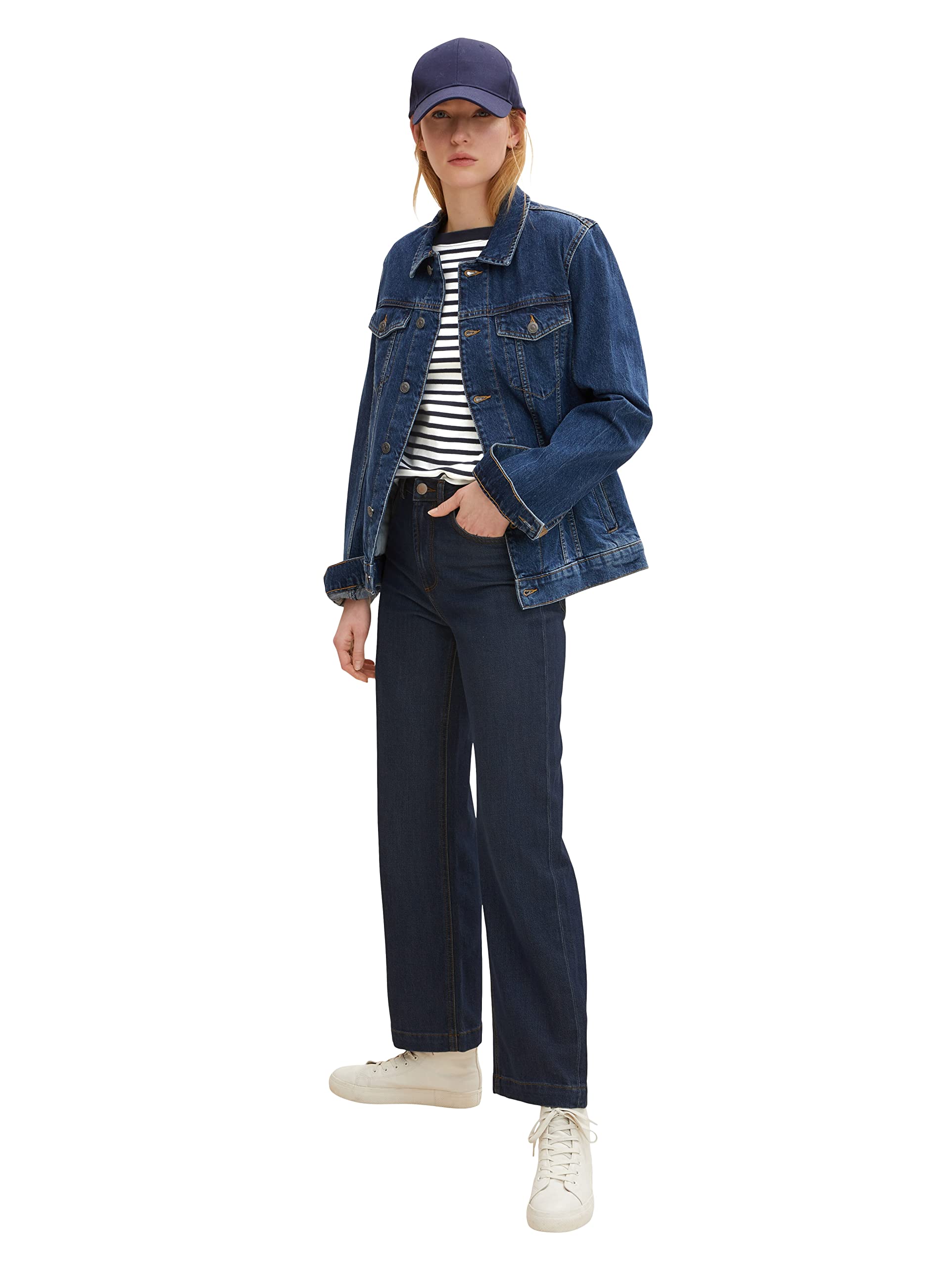 tom-tailor-denim-damen-longsleeve-mit-streifen-aus-bio-baumwolle image 2