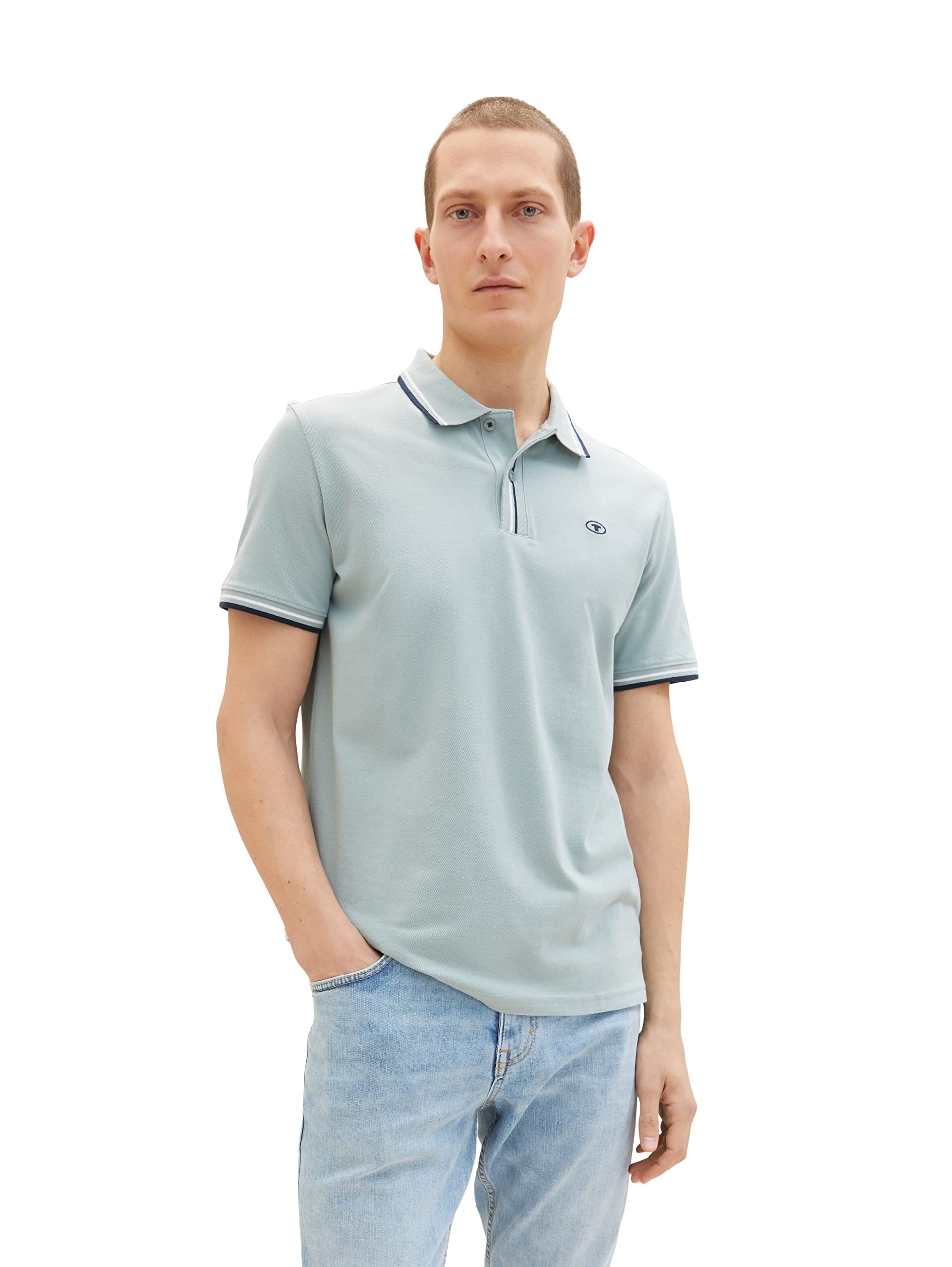 tom-tailor-herren-poloshirt-mit-logo-stickerei-regular-fit image 3