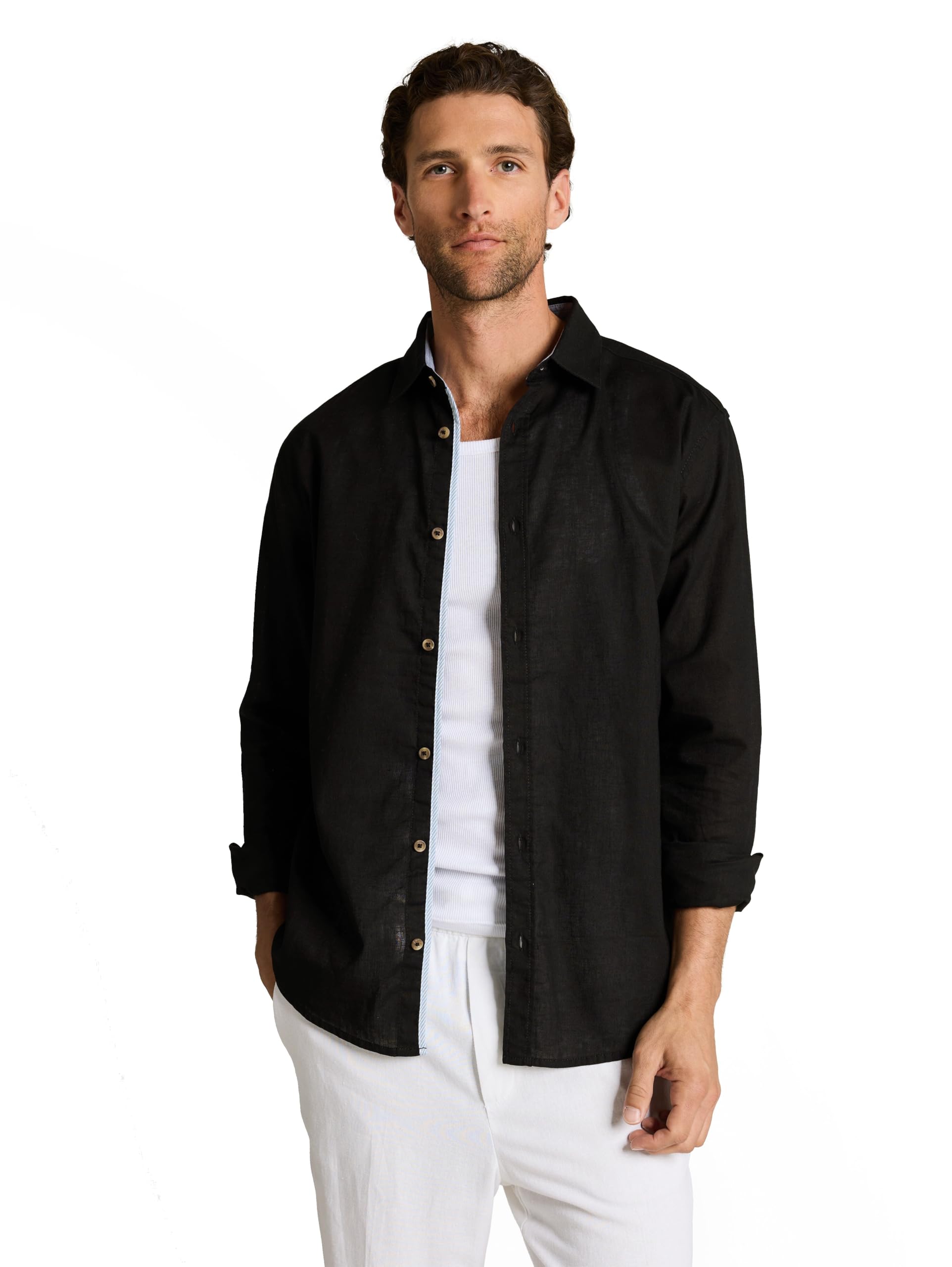 tom-tailor-herren-baumwollhemd-mit-leinen-2 image 1
