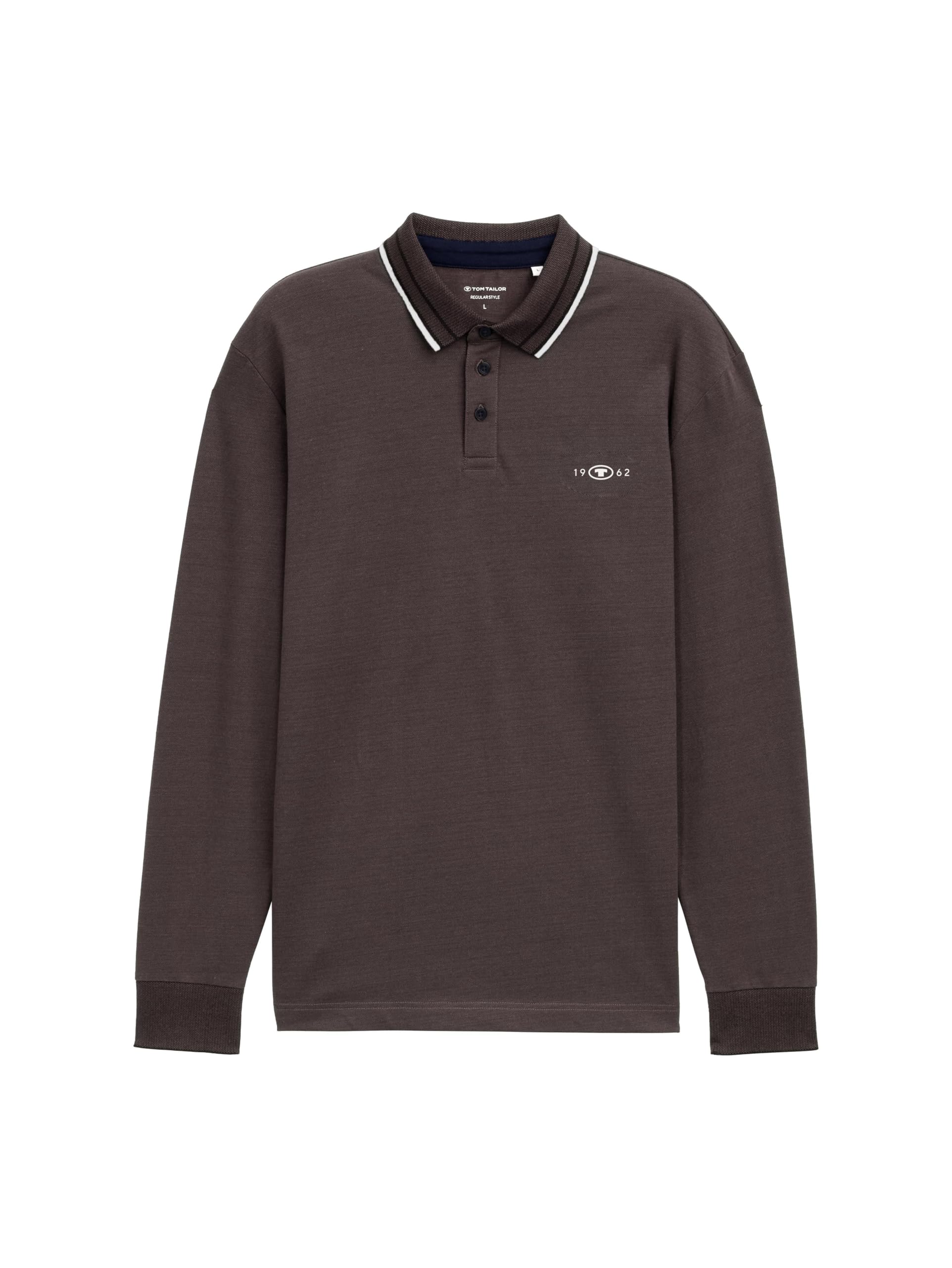 tom-tailor-herren-langarm-piqu-poloshirt-mit-logo-print image 6