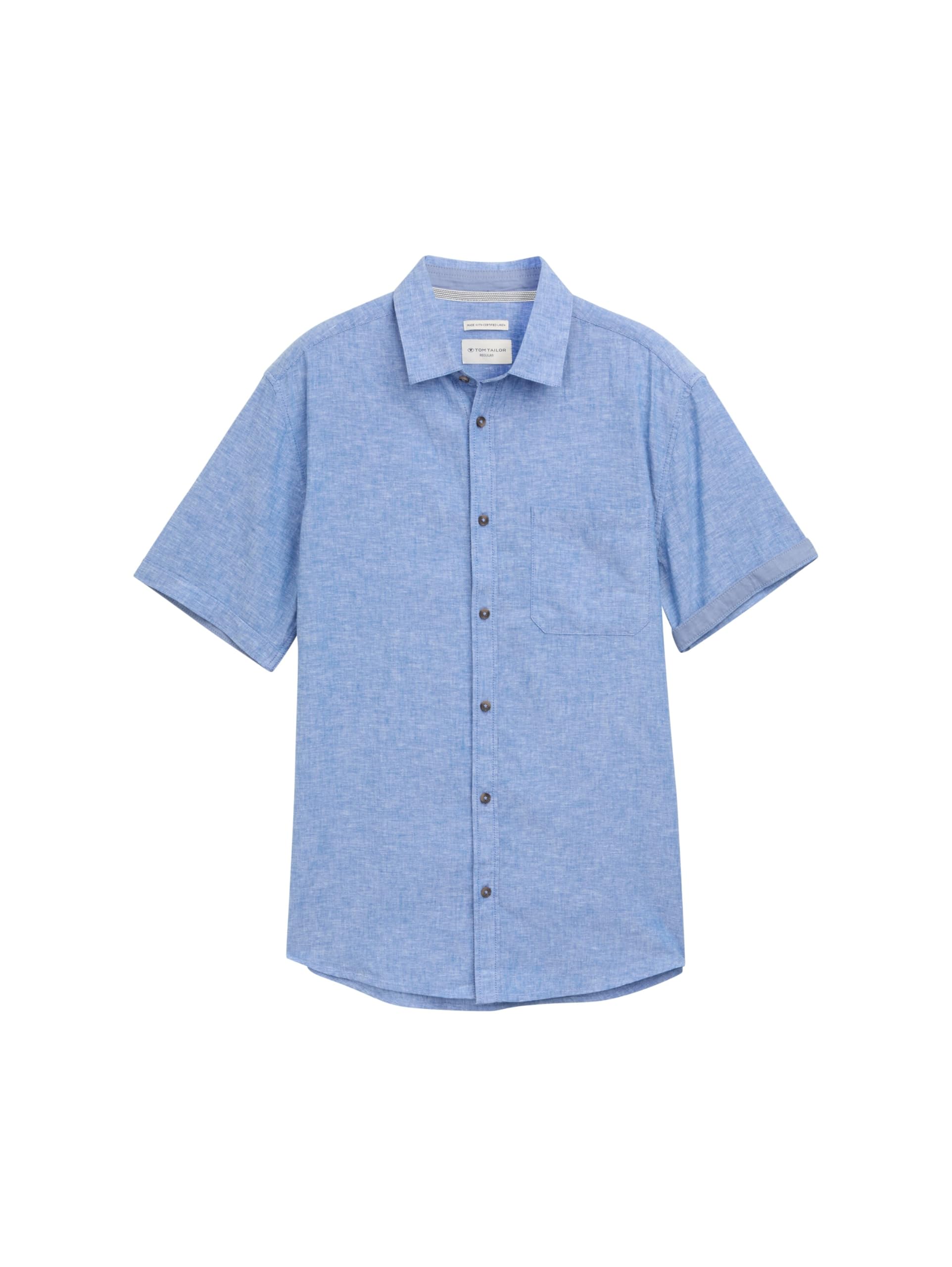 tom-tailor-regular-fit-kurzarmhemd-mit-leinenanteil-herren image 5