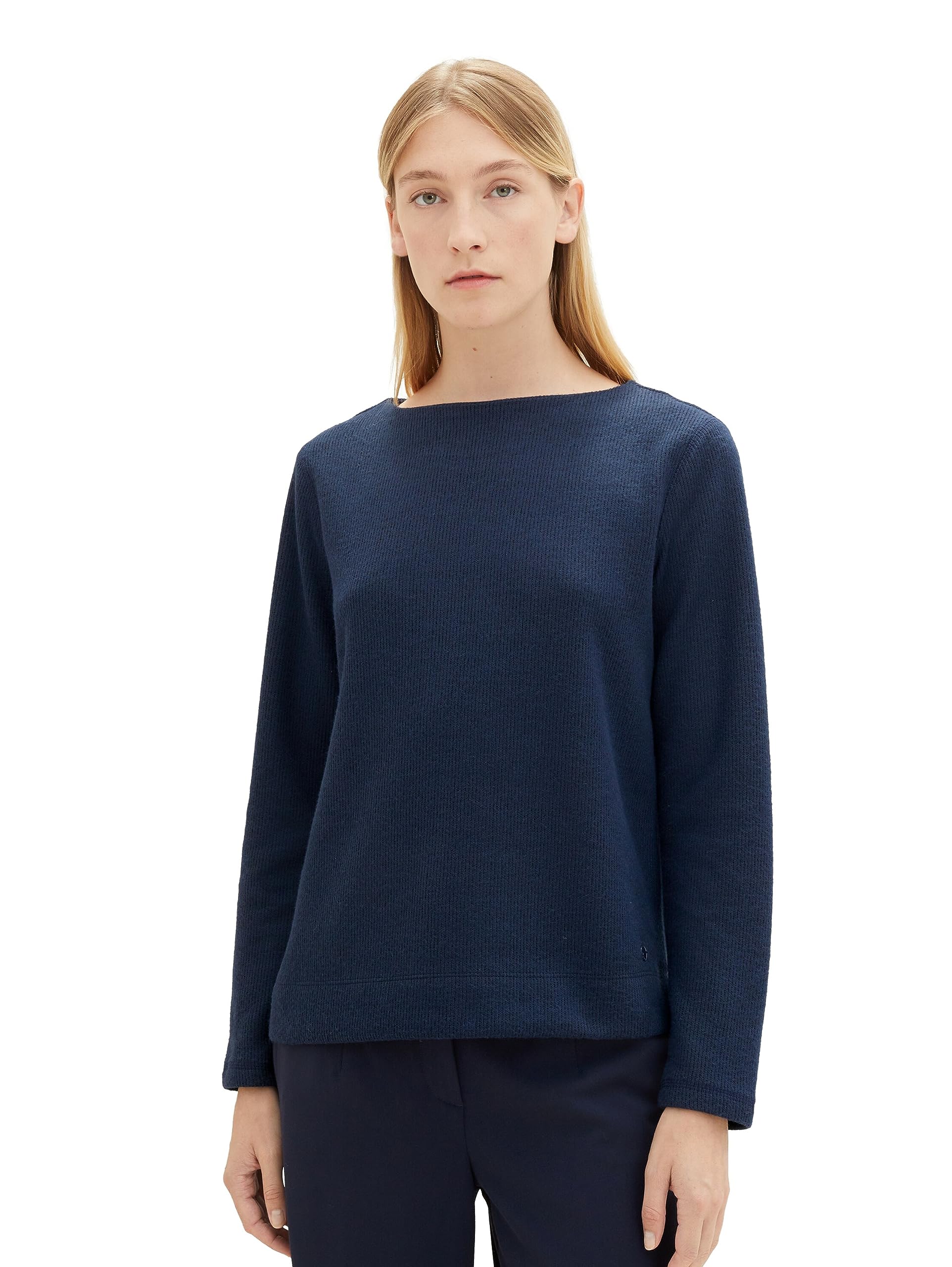 tom-tailor-damen-sweatshirt-mit-rippstruktur-1039278-bequemer-pullover image 1