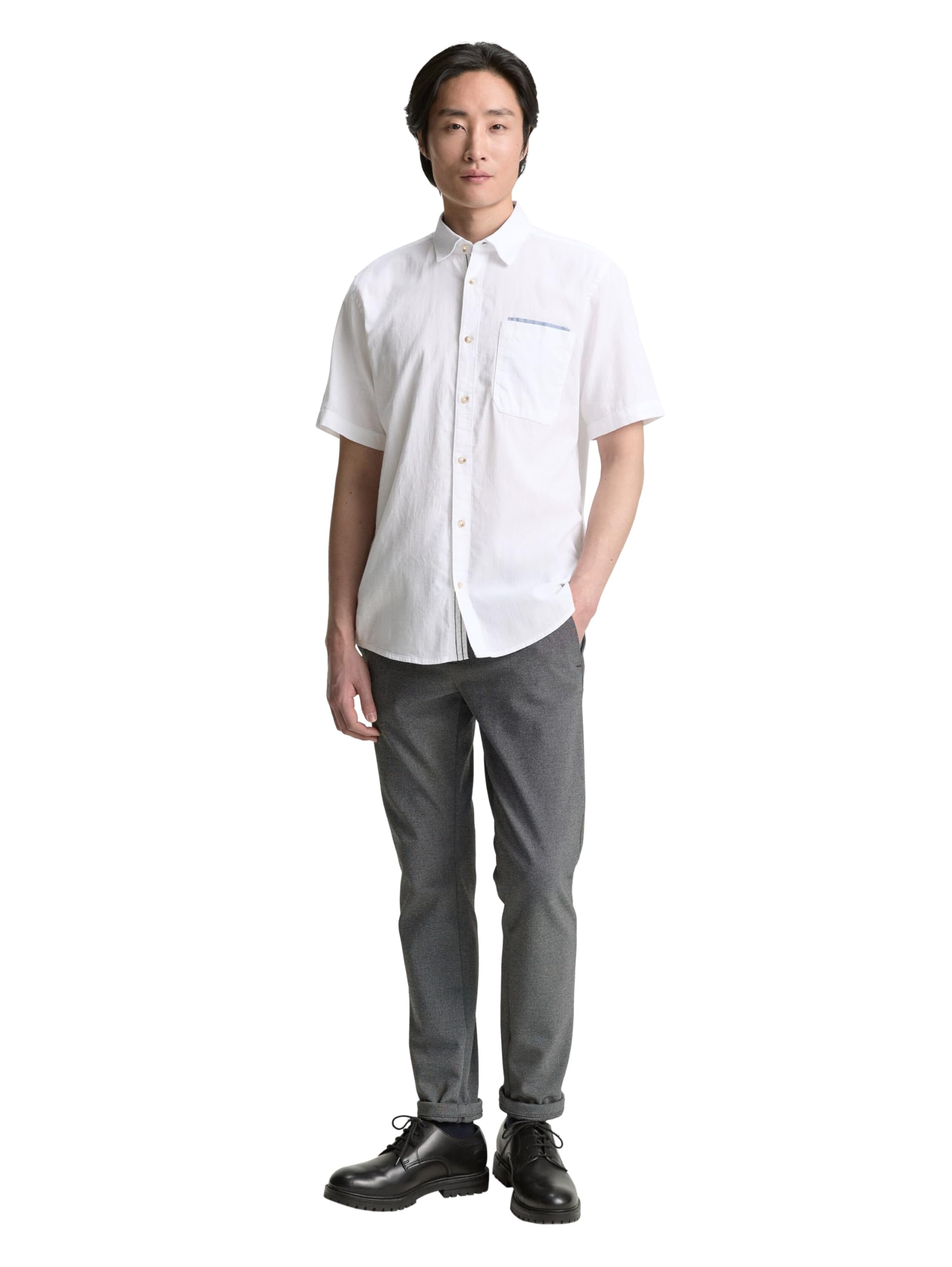 tom-tailor-herren-regular-fit-kurzarmhemd-aus-baumwolle image 3