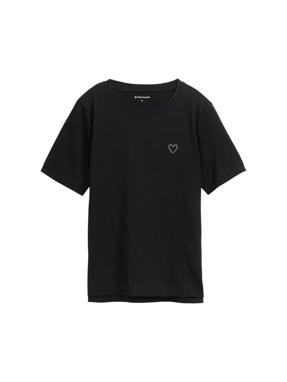 tom-tailor-damen-basic-t-shirt-mit-herz-print image 1