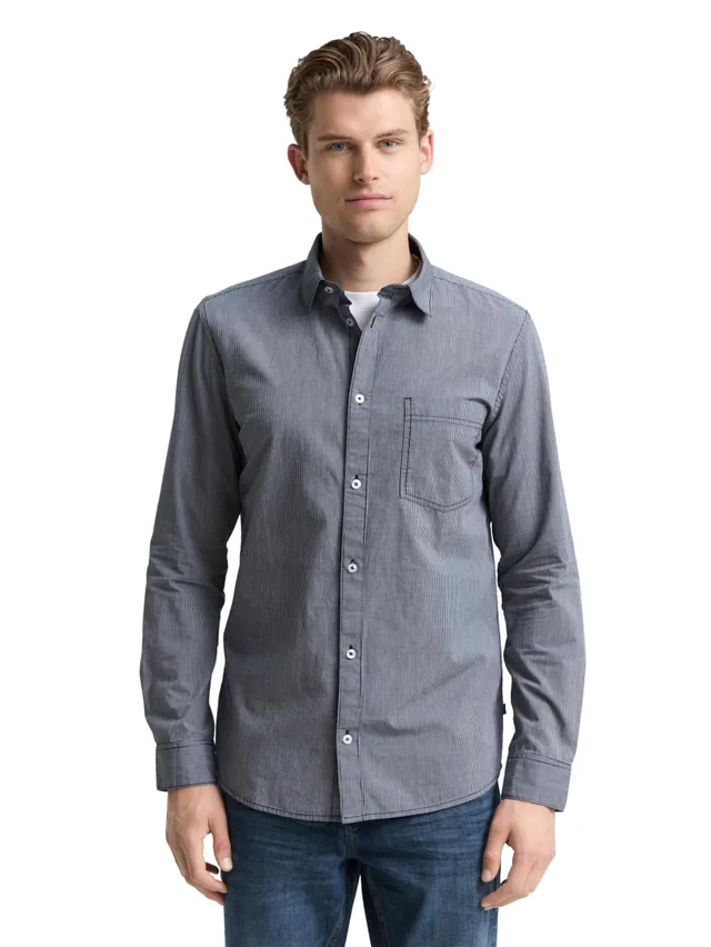 tom-tailor-herren-1048446-fitted-hemd-aus-baumwolle image 1
