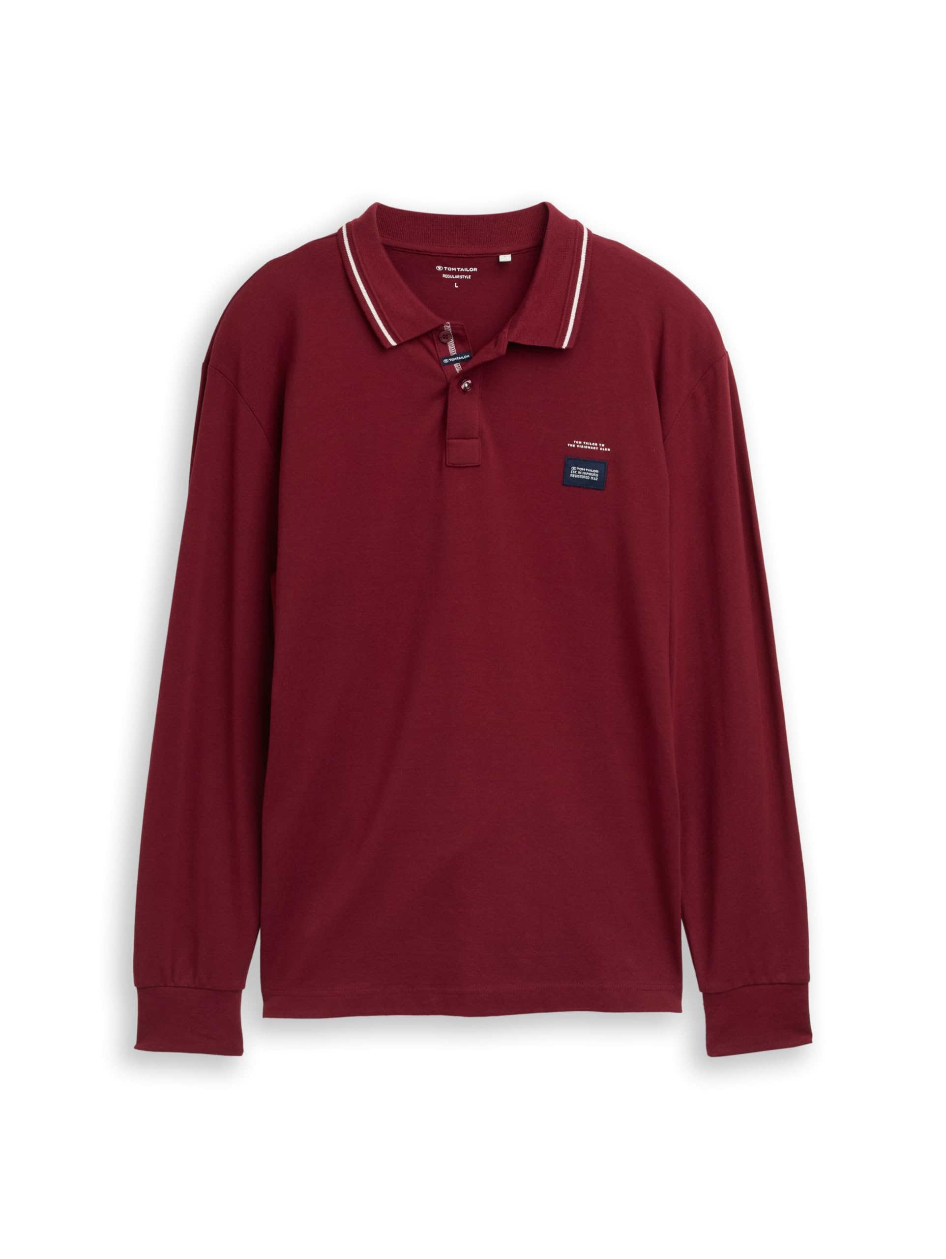 tom-tailor-langarm-piqu-poloshirt-mit-logo-print-f-r-herren image 4