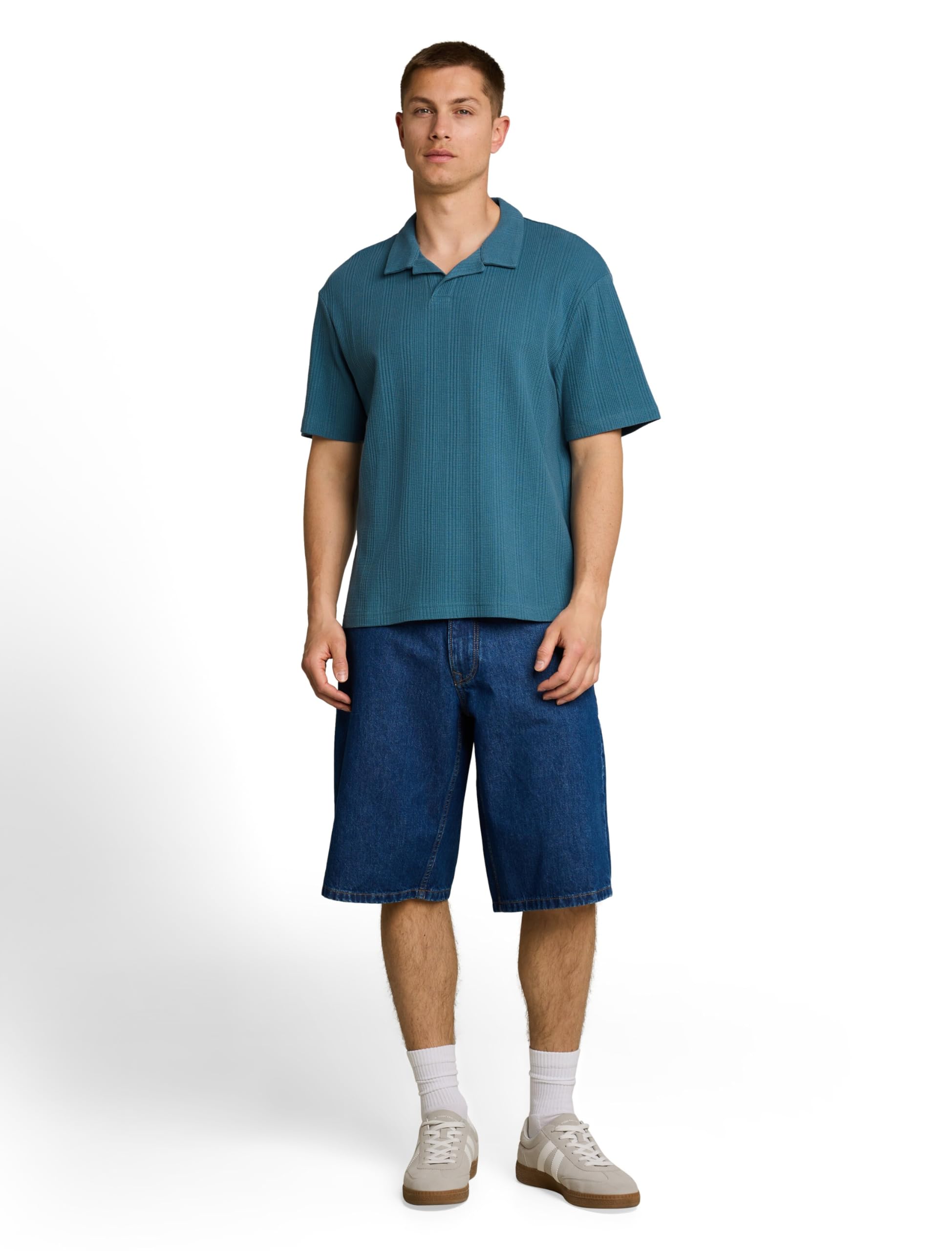 tom-tailor-denim-1051357-herren-relaxed-fit-poloshirt-mit-waffelstruktur image 2