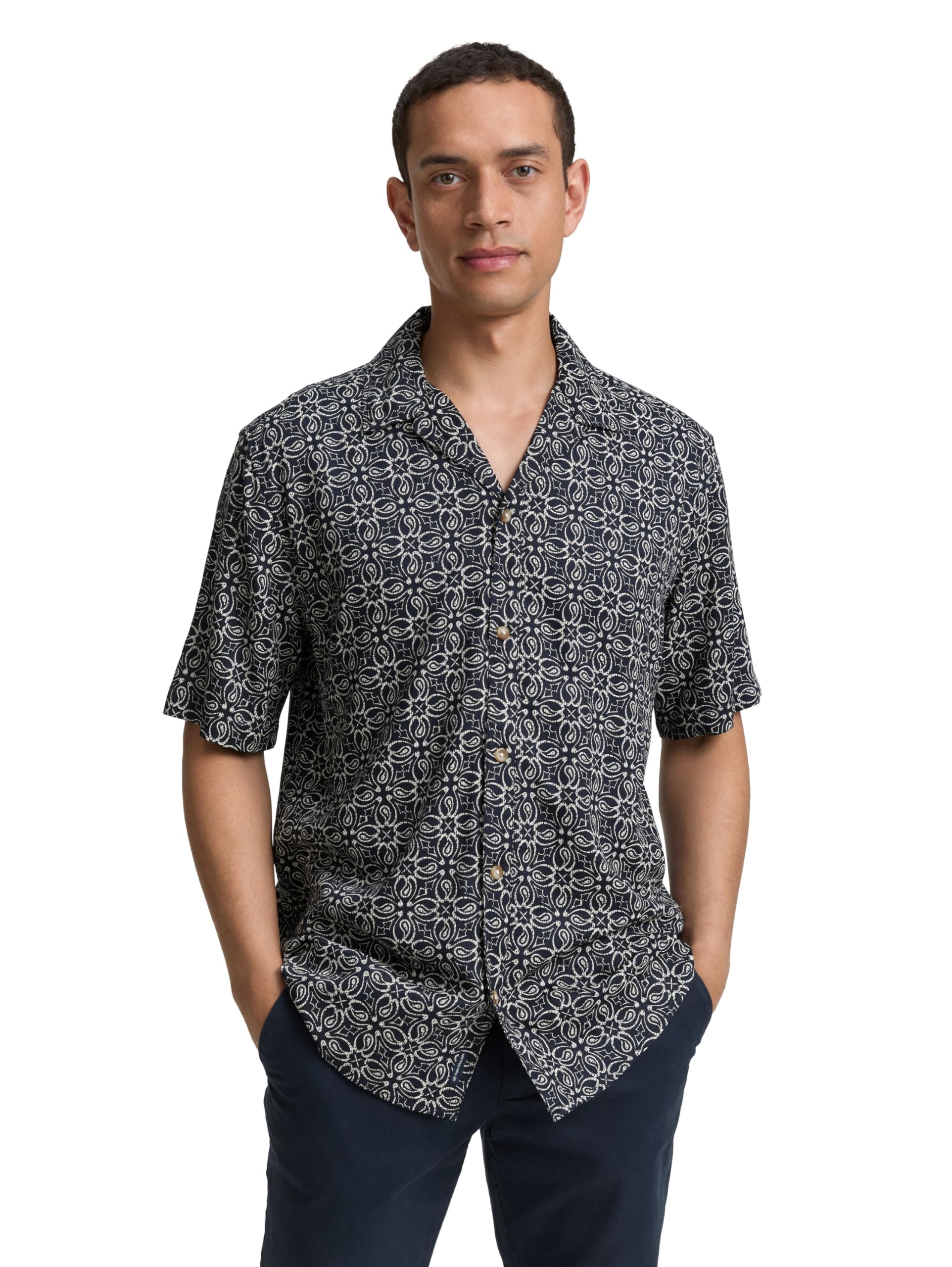 tom-tailor-herren-comfort-fit-kurzarmhemd-im-hawaii-look image 7