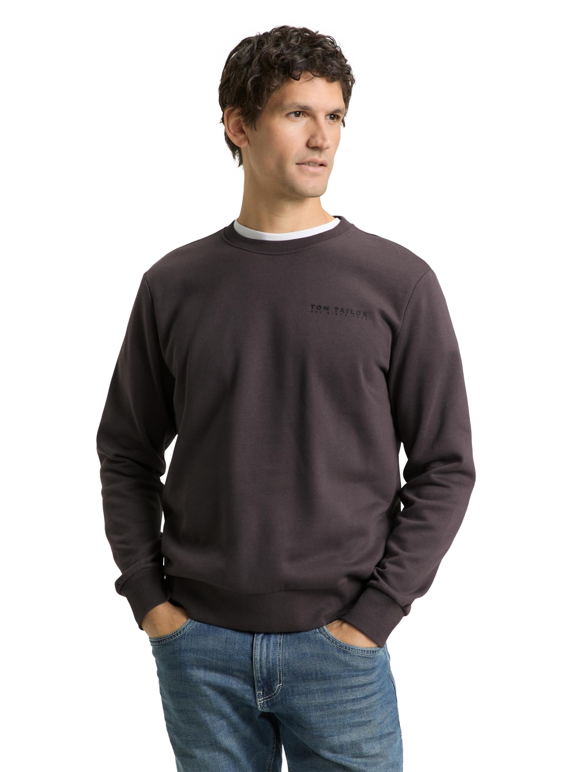 tom-tailor-herren-sweatshirt-mit-rundhalsausschnitt-schlichtes-basic-sweatshirt image 8